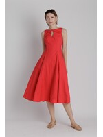 Aureum Poplin Keyhole Midi Dress - AD2428