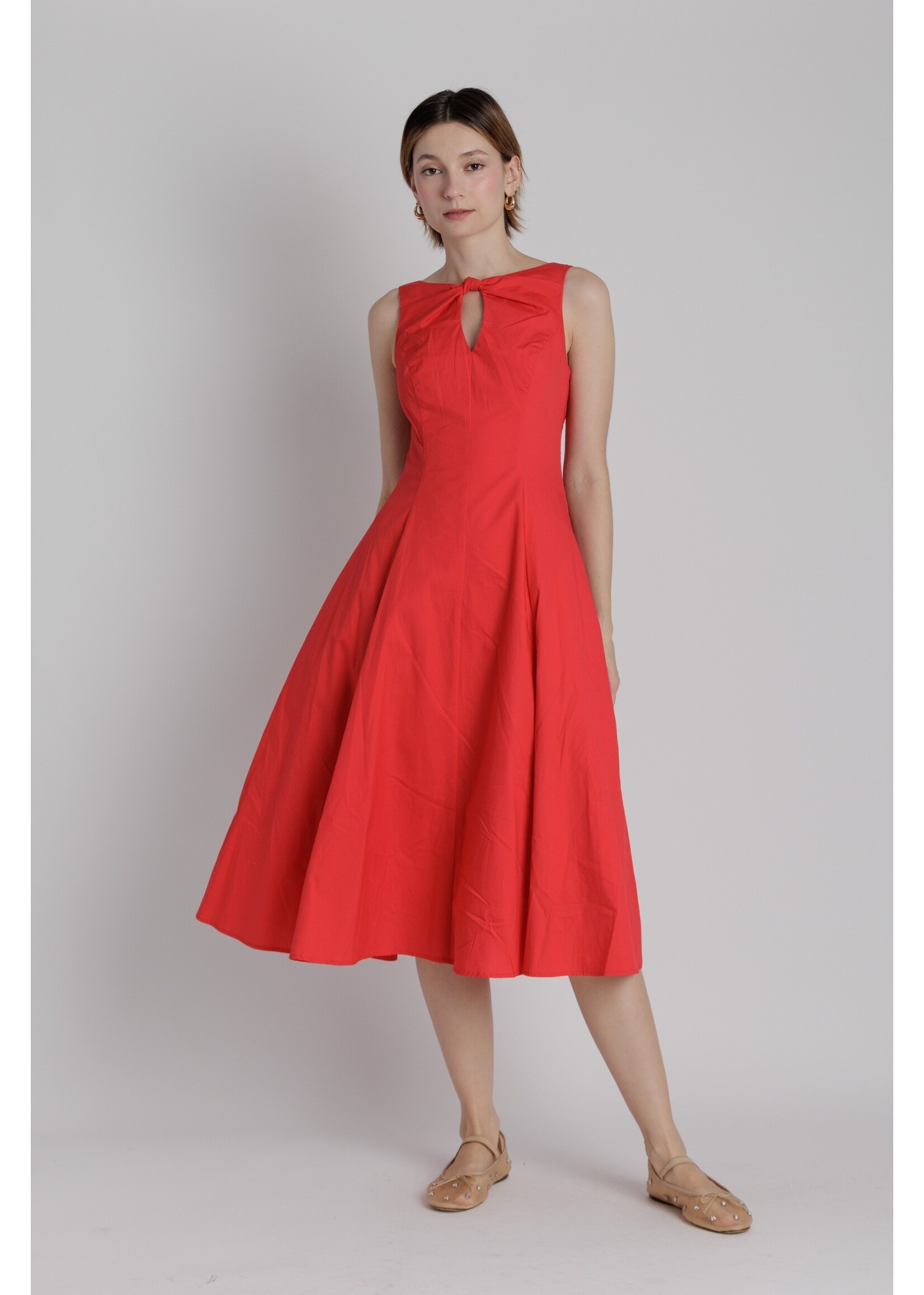 Aureum Poplin Keyhole Midi Dress - AD2428