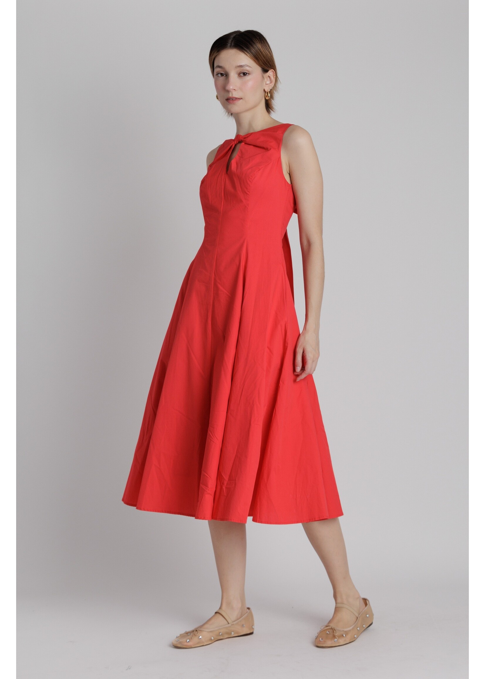 Aureum Poplin Keyhole Midi Dress - AD2428