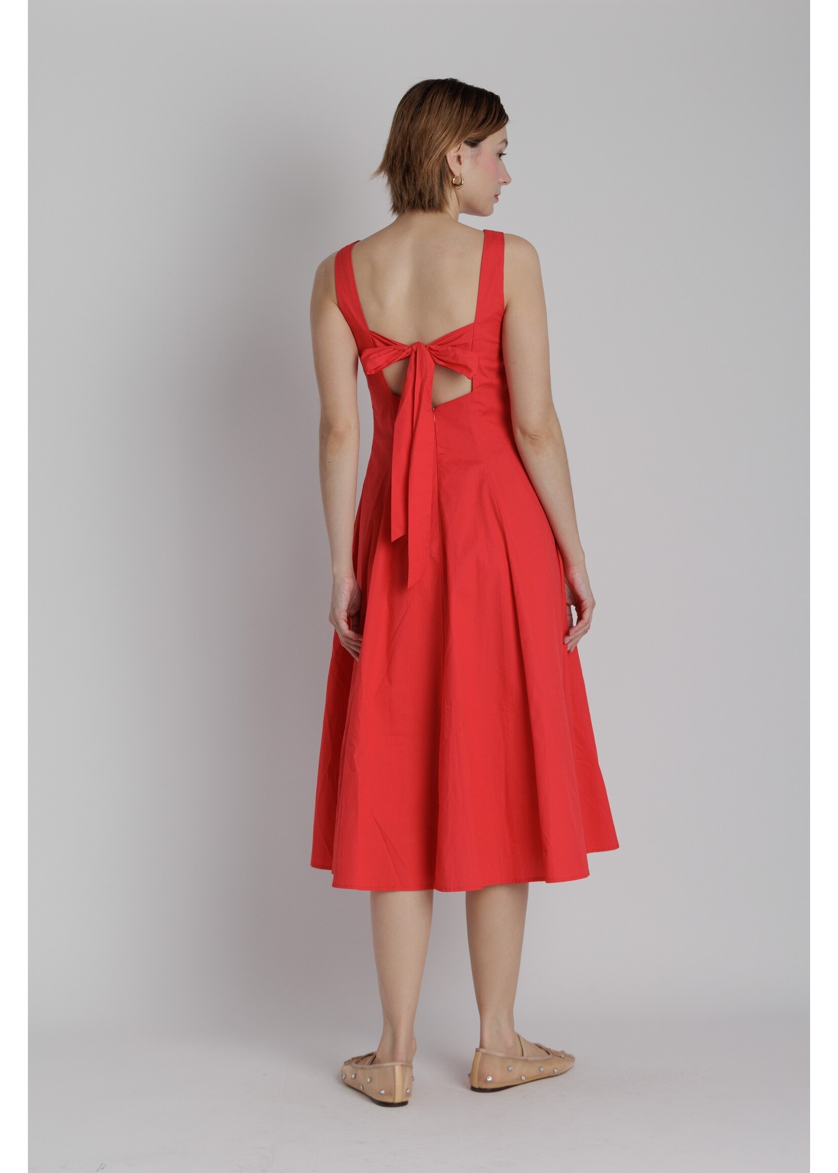 Aureum Poplin Keyhole Midi Dress - AD2428