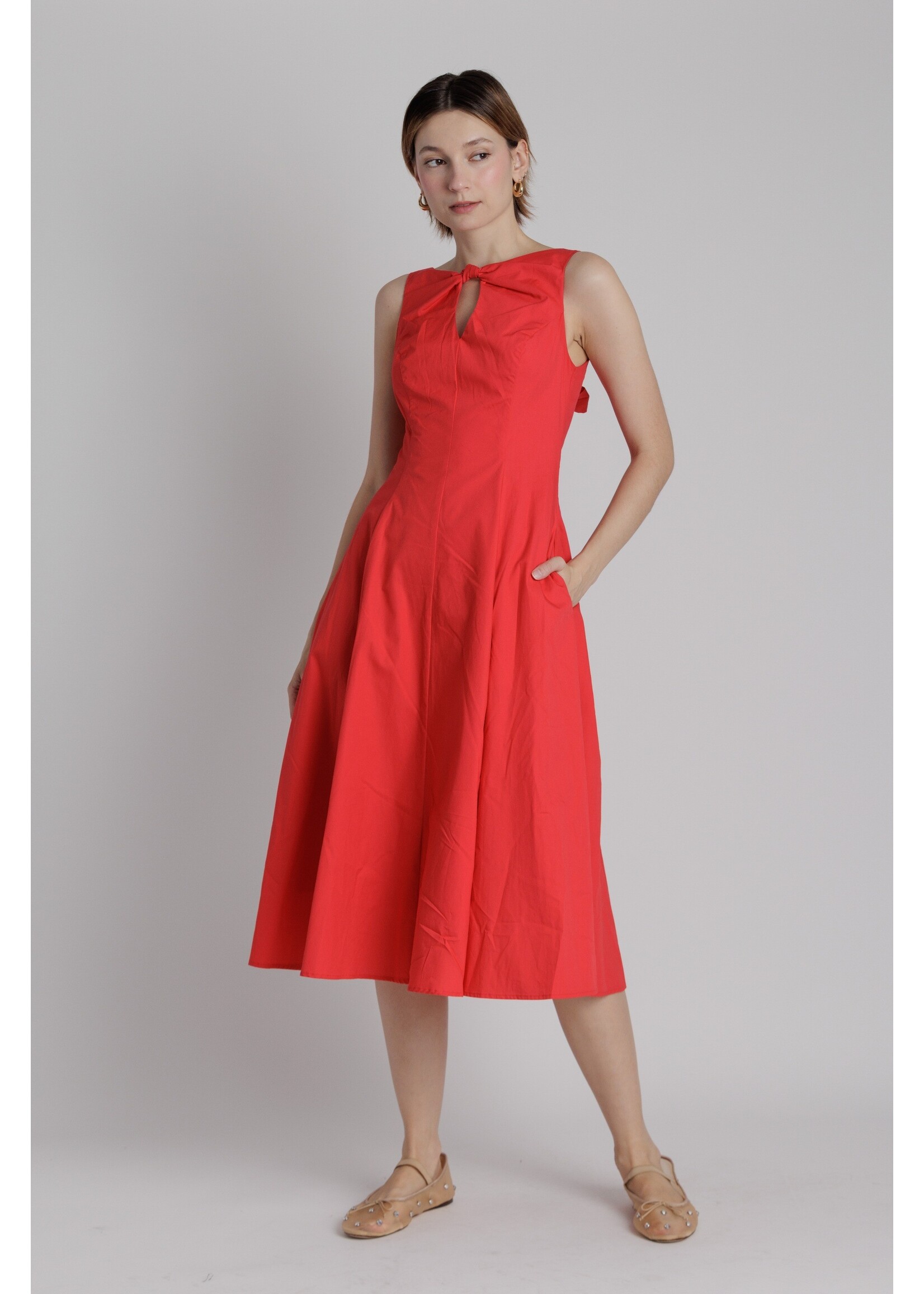 Aureum Poplin Keyhole Midi Dress - AD2428