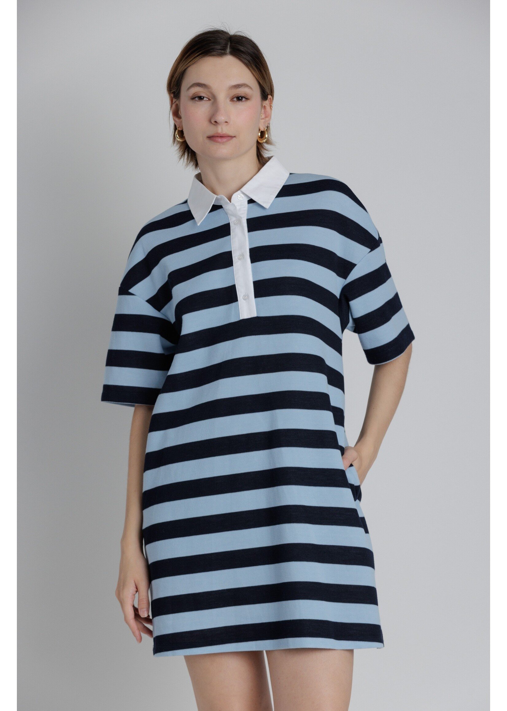 Aureum Striped Mini Polo Dress - AD2438