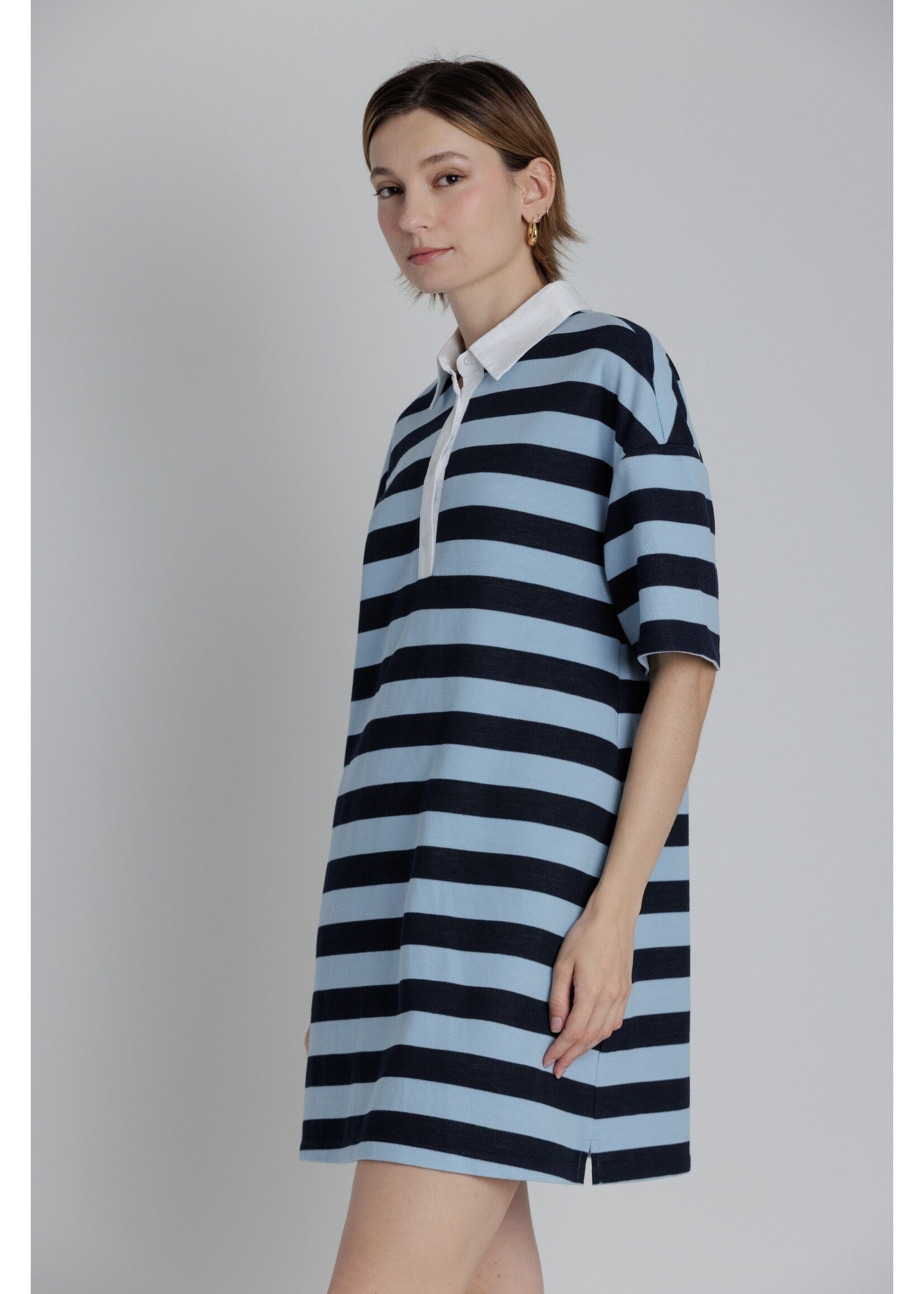 Aureum Striped Mini Polo Dress - AD2438
