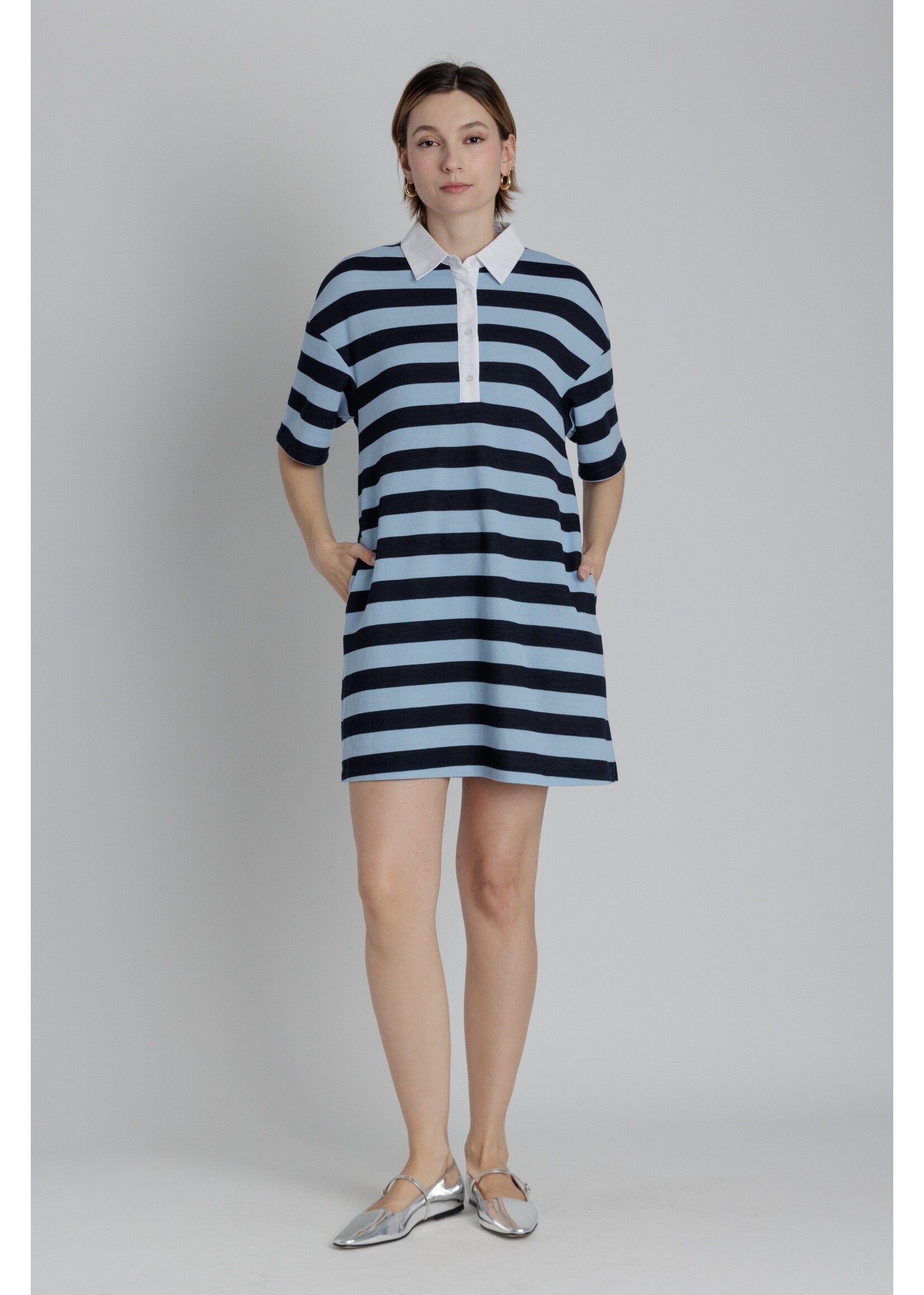 Aureum Striped Mini Polo Dress - AD2438