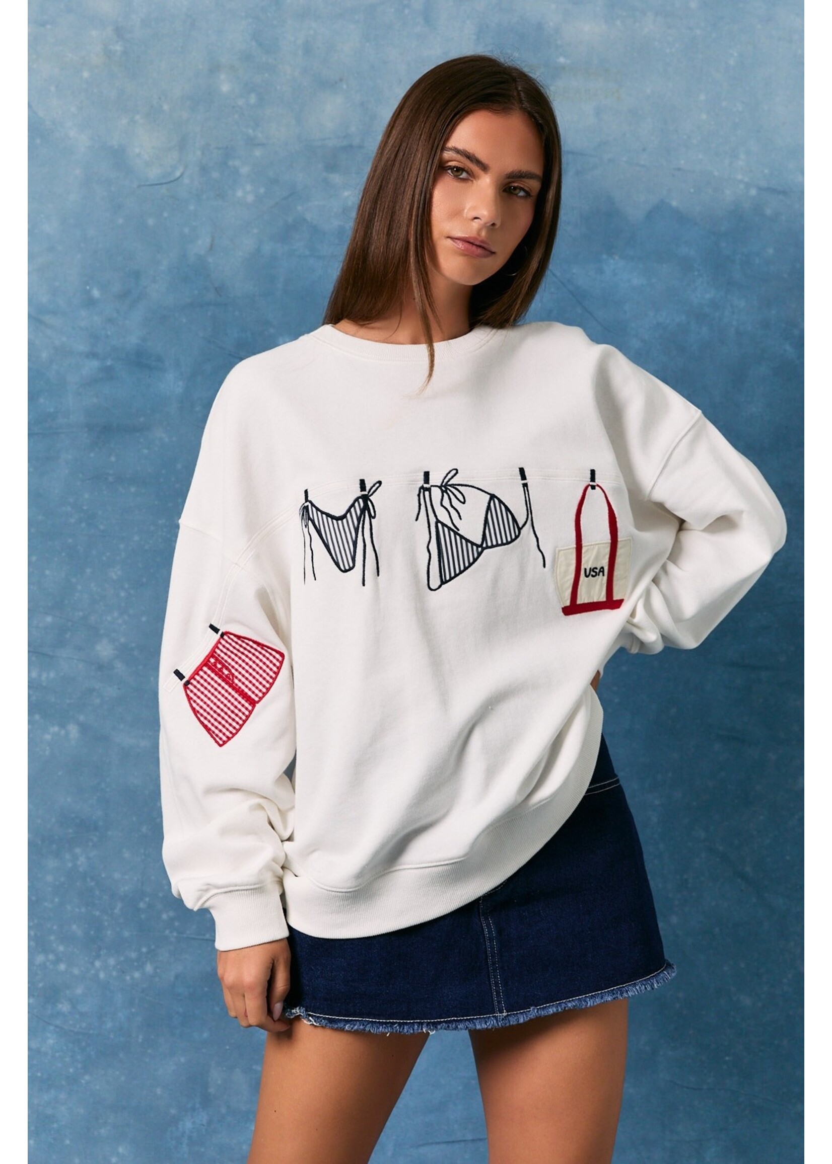 Le Lis Beach Graphic Sweatshirt - PT7286