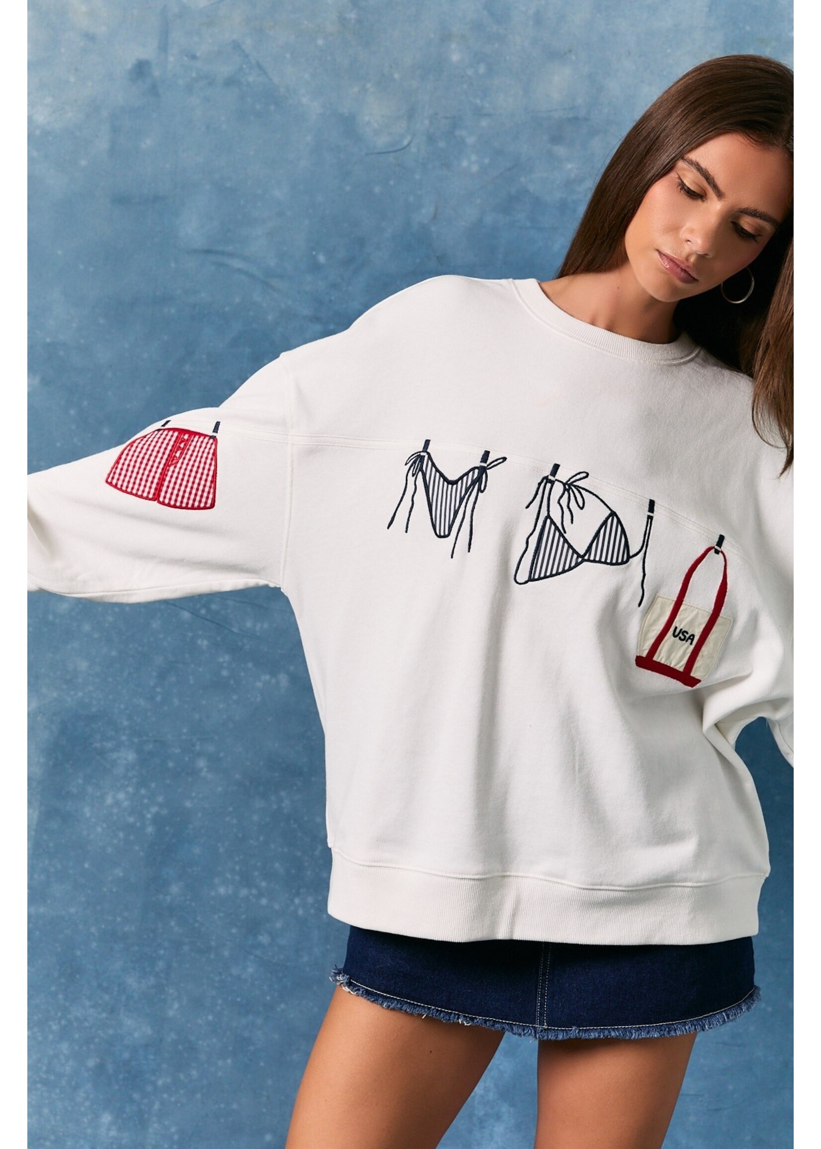 Le Lis Beach Graphic Sweatshirt - PT7286
