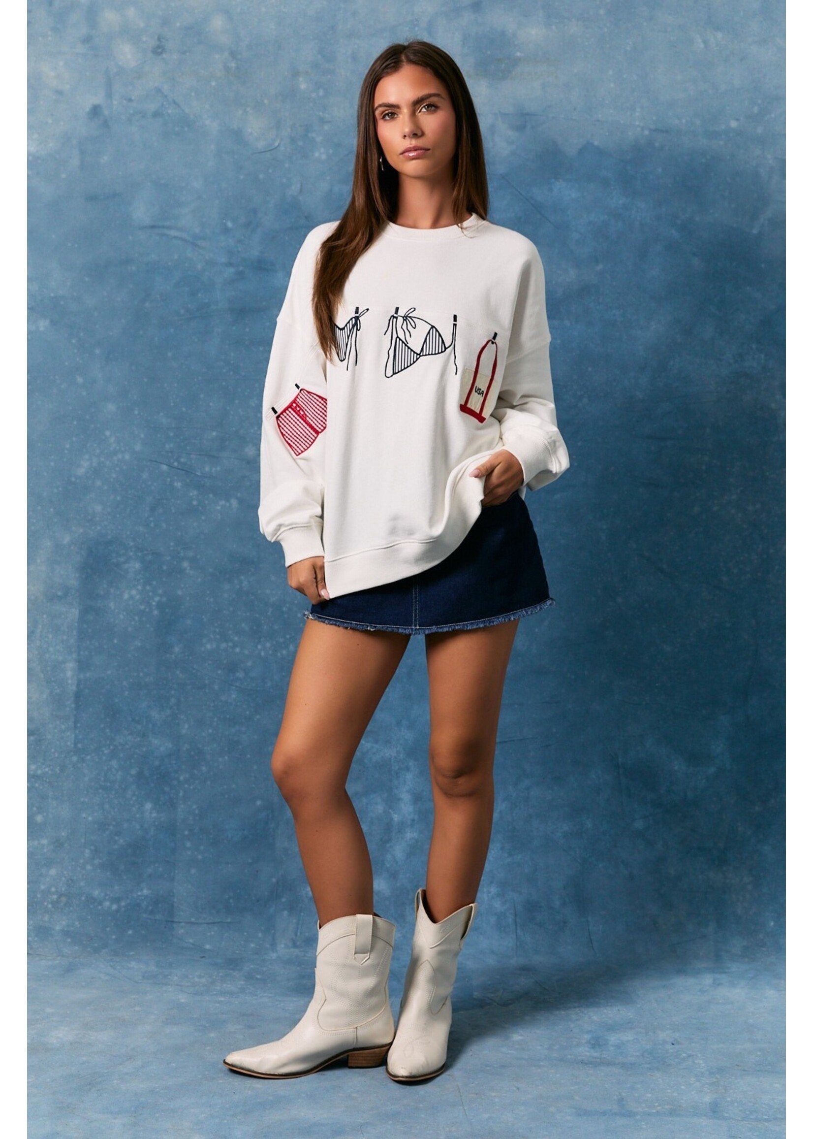 Le Lis Beach Graphic Sweatshirt - PT7286