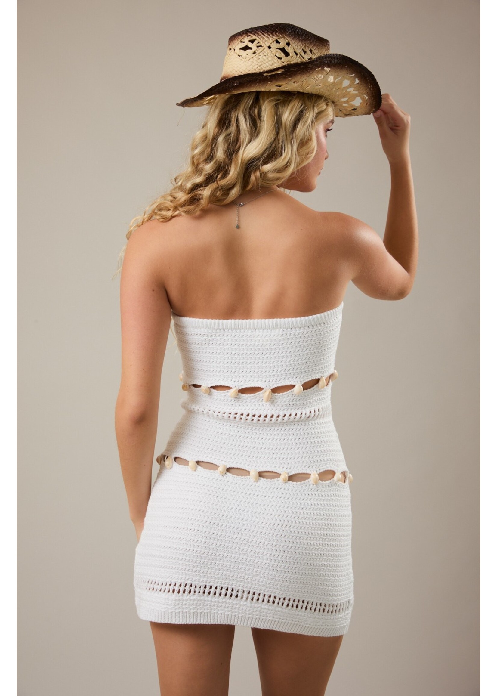 Le Lis Sea Shell Detail Crochet Tube Mini Dress - SWD3639
