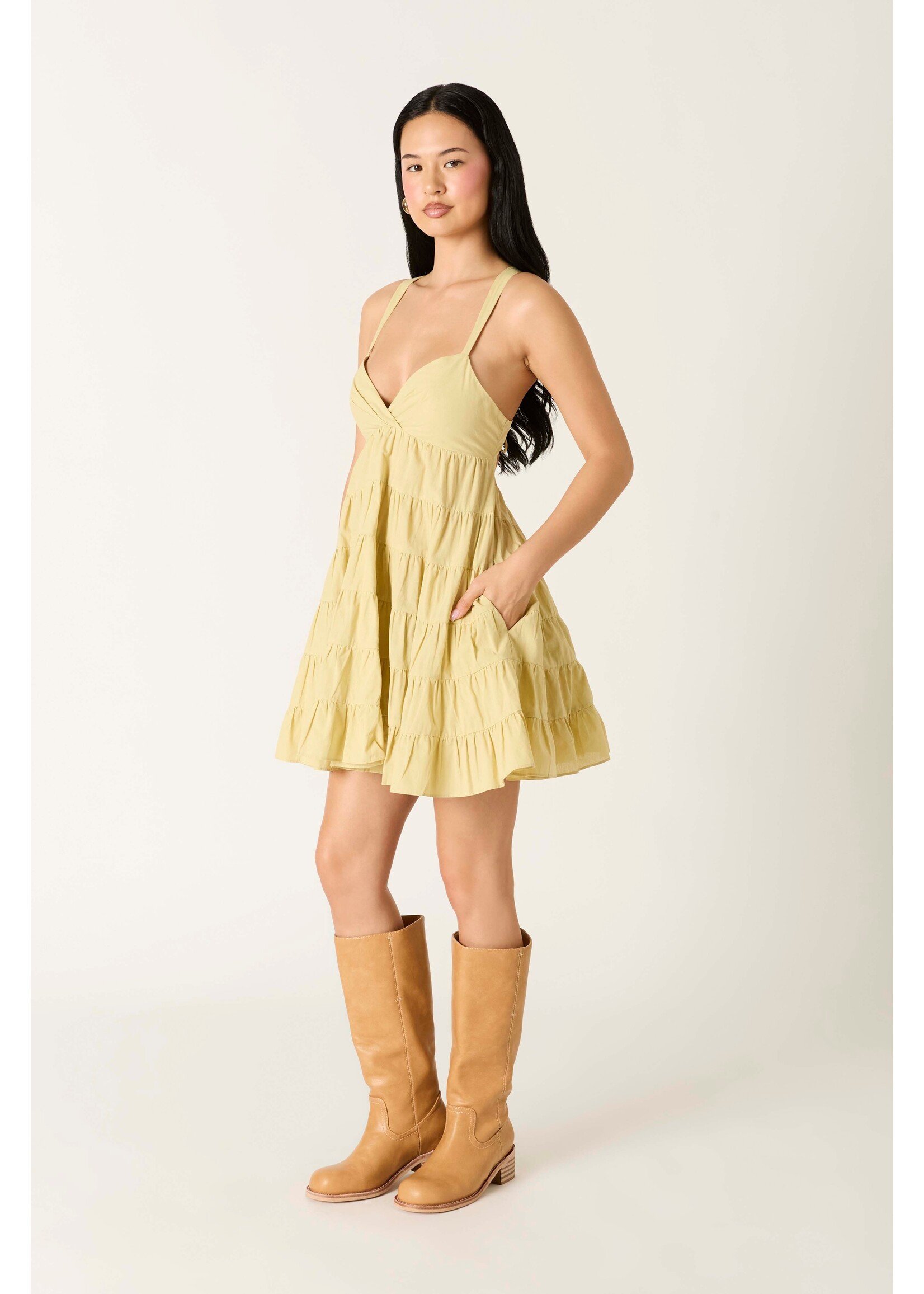 Cotton Candy LA Tiered Babydoll Mini Dress - CD-14235