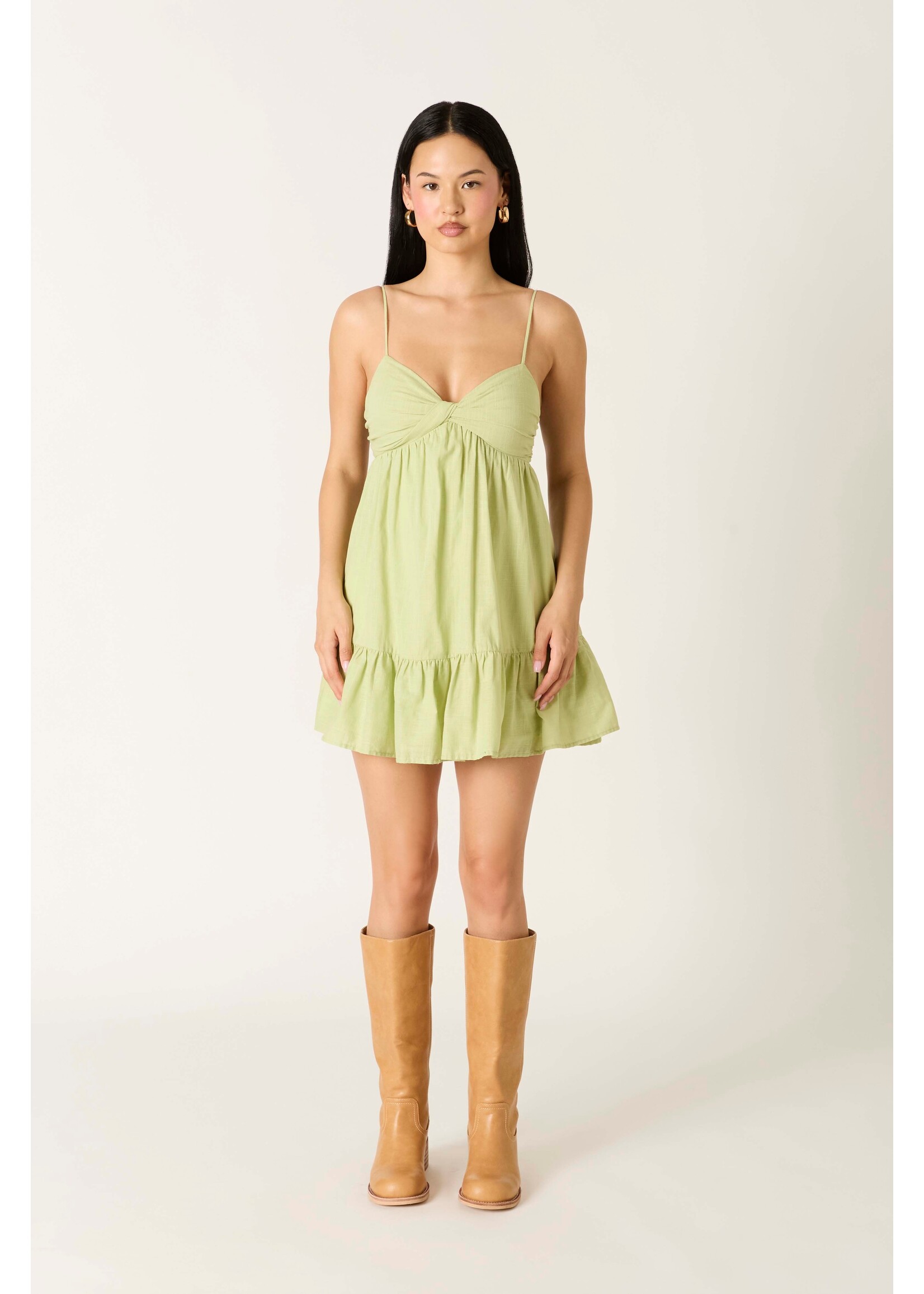 Cotton Candy LA Twisted Detail Tiered Mini Dress - CD-14259