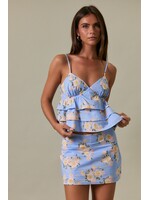 Le Lis Spaghetti Strap Ruffle Top with Mid Waisted Skort - ITS6639