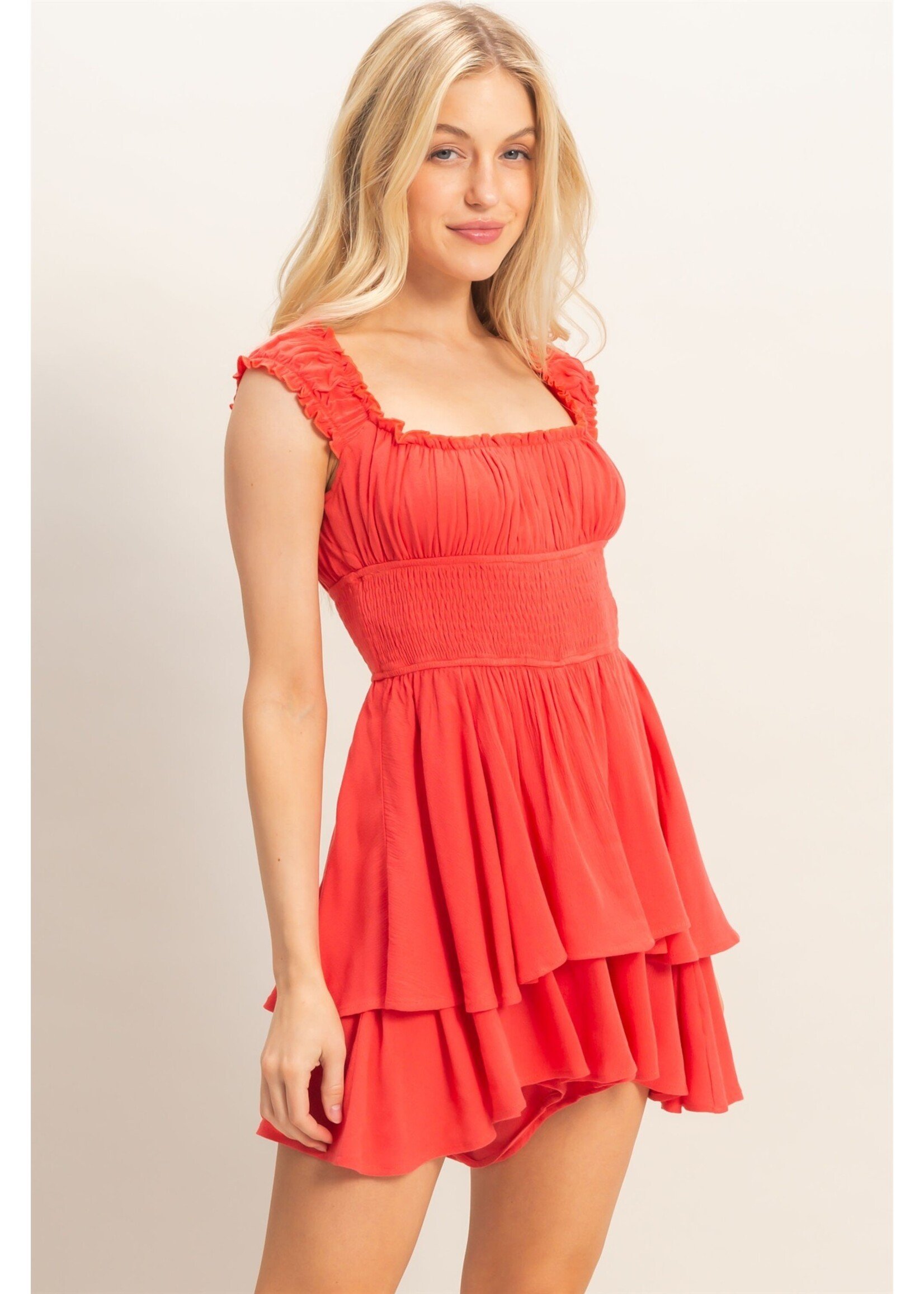 HYFVE Smocked Square Neck Romper - HF26A377