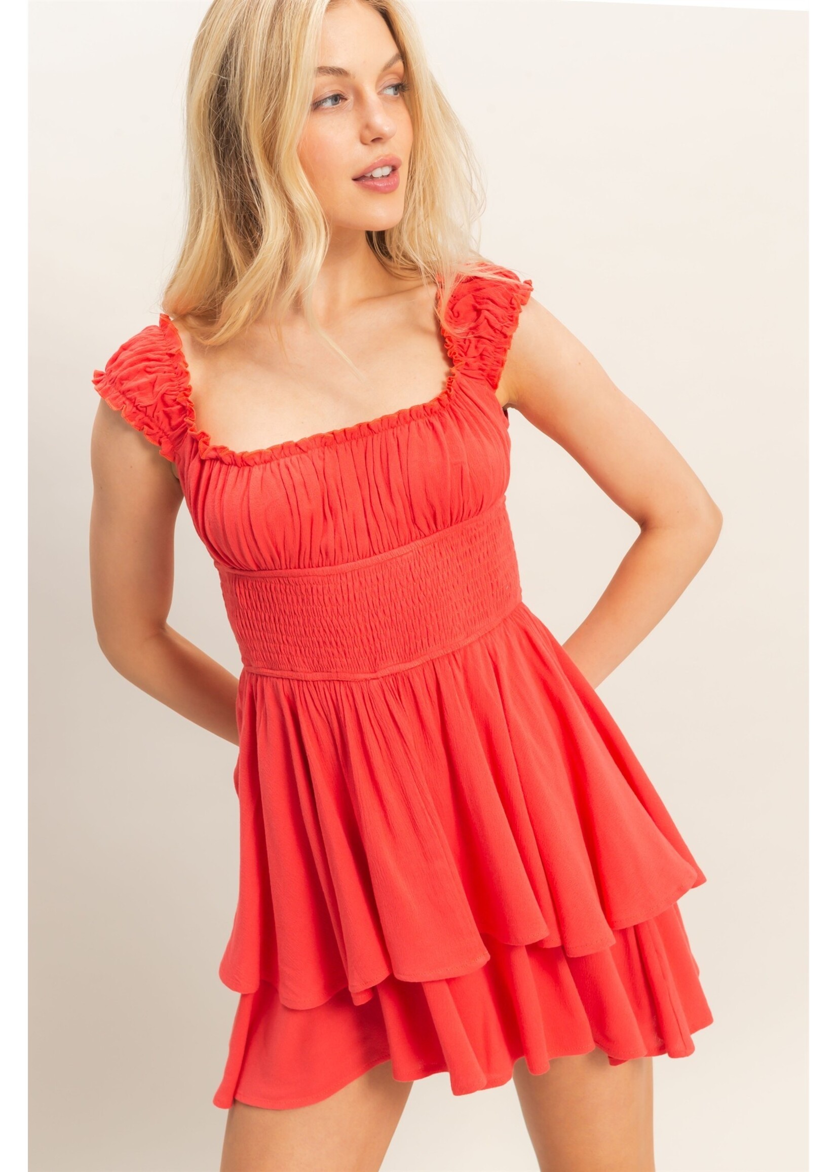 HYFVE Smocked Square Neck Romper - HF26A377