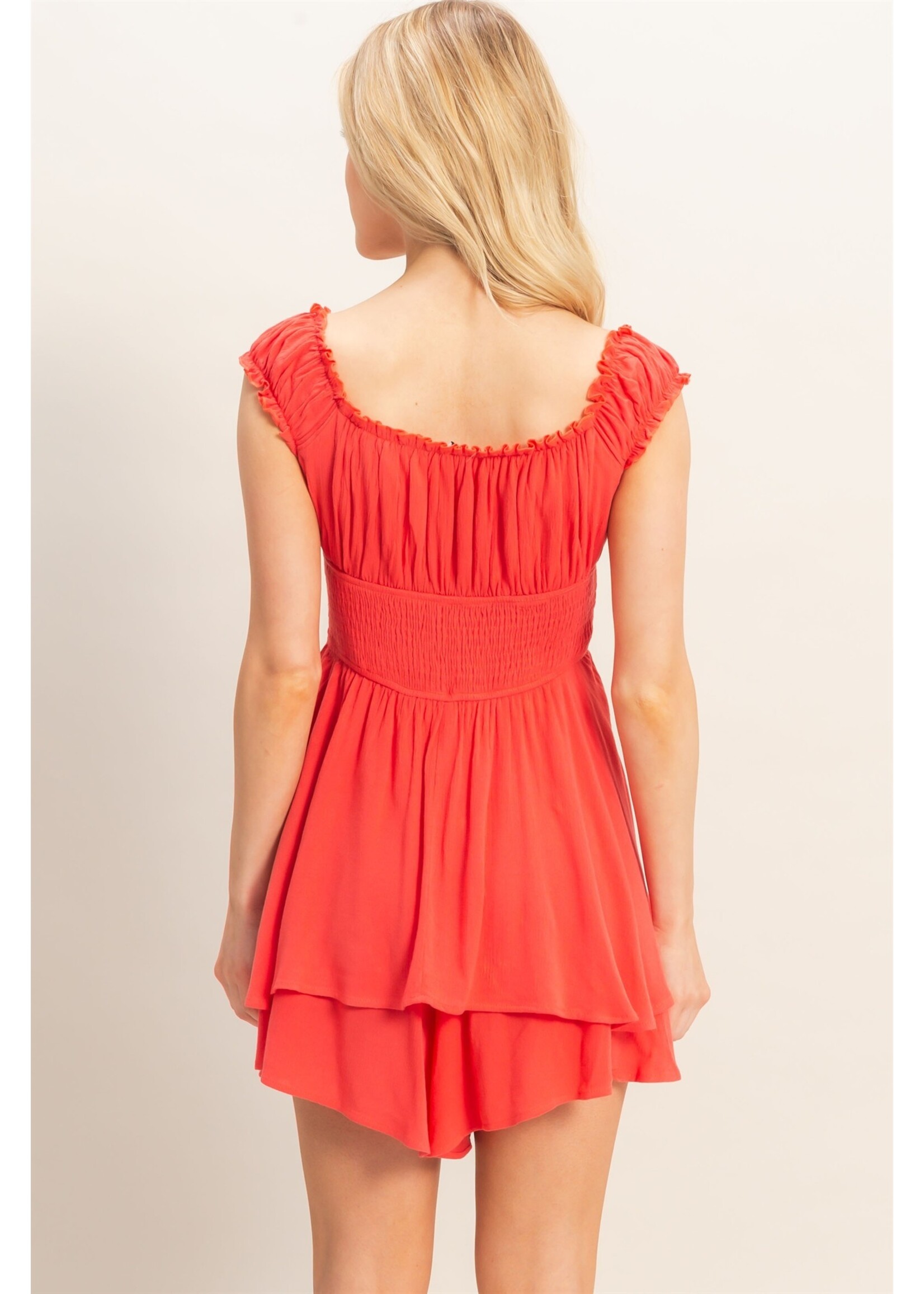 HYFVE Smocked Square Neck Romper - HF26A377