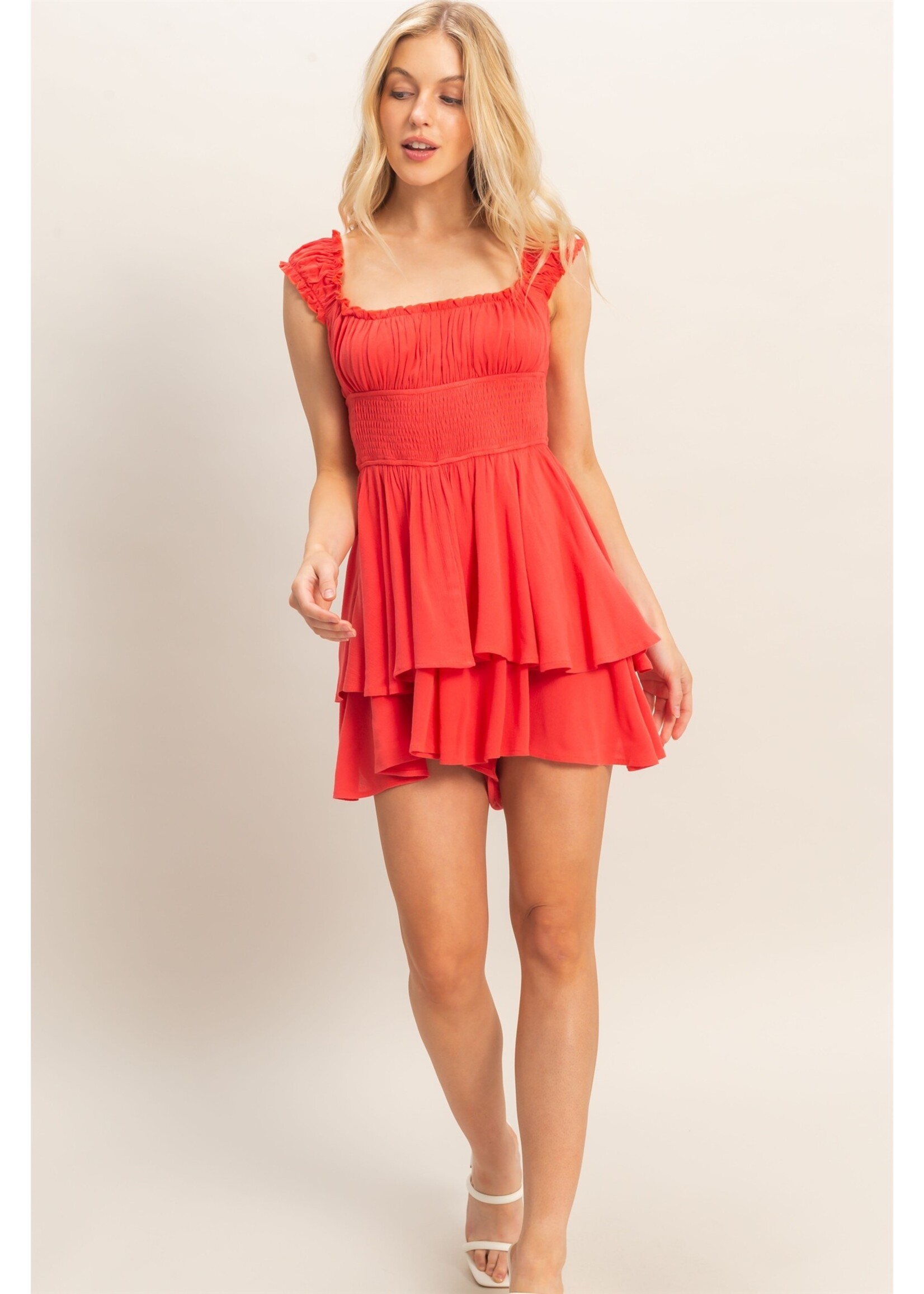 HYFVE Smocked Square Neck Romper - HF26A377