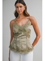 Luvee Lace Trim Satin Camisole - LT1120