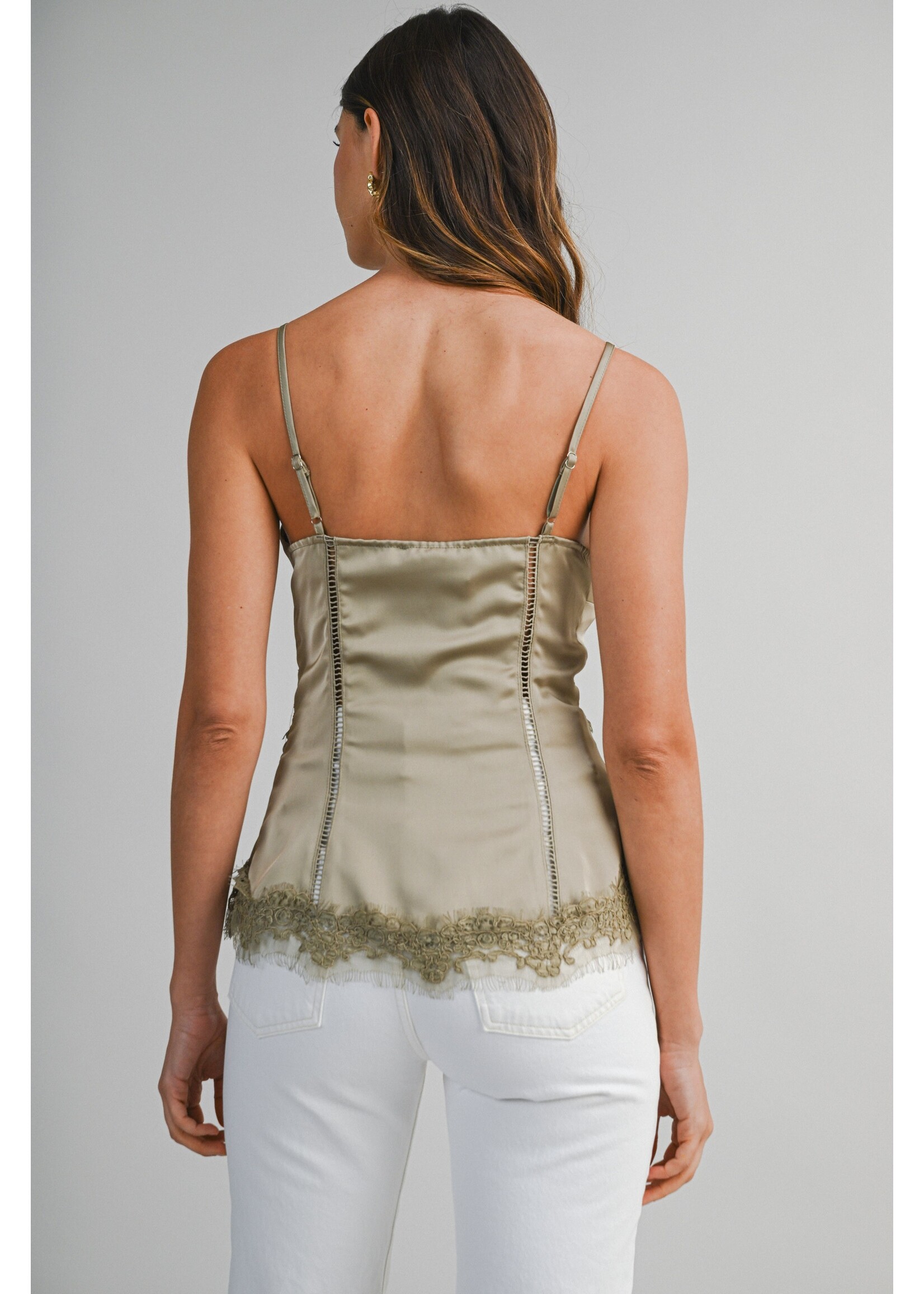 Luvee Lace Trim Satin Camisole - LT1120