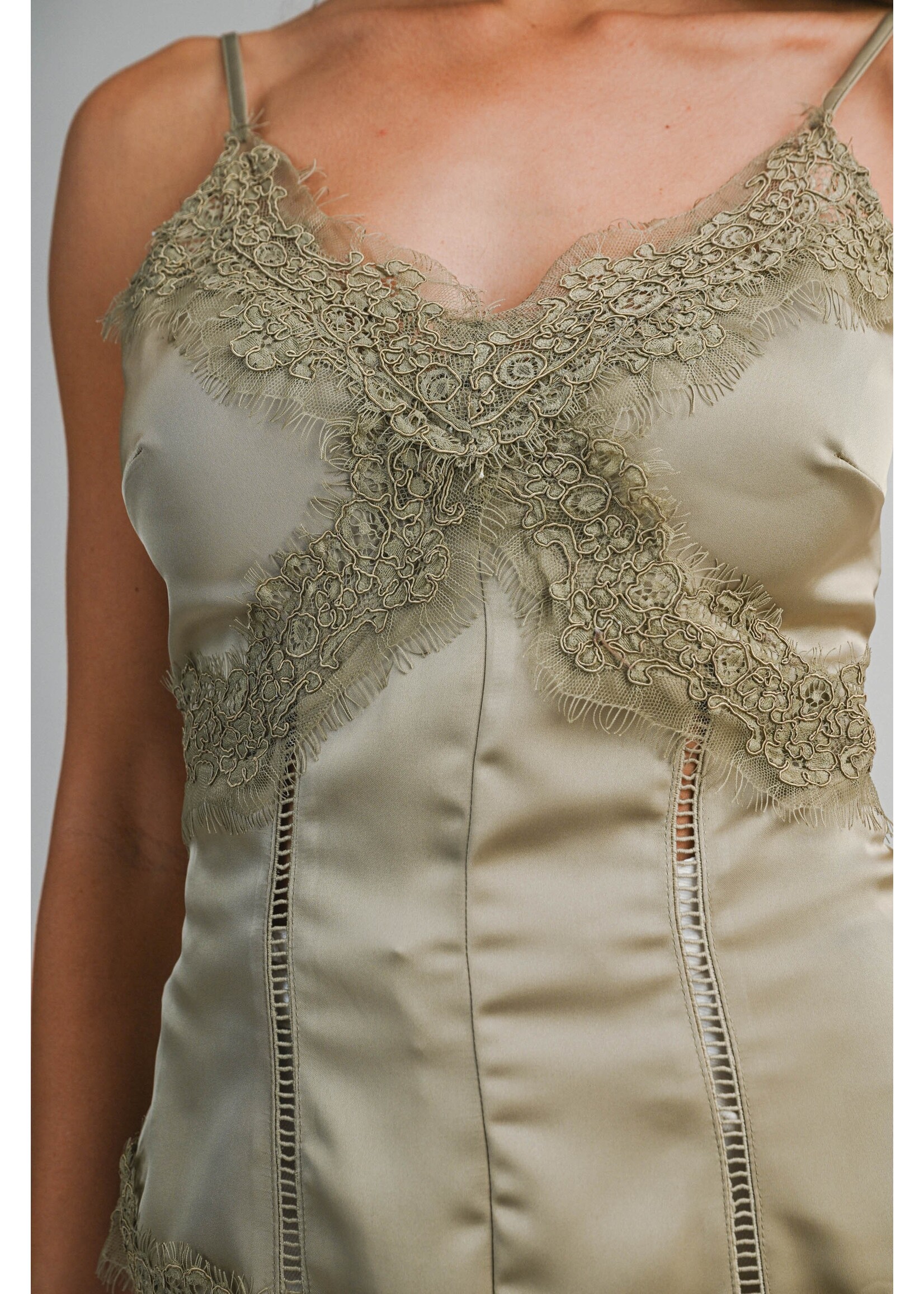 Luvee Lace Trim Satin Camisole - LT1120