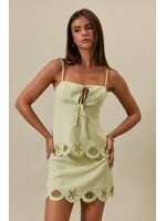 Le Lis Embroidered Scallop Hem Spaghetti Babydoll Top - ST3704