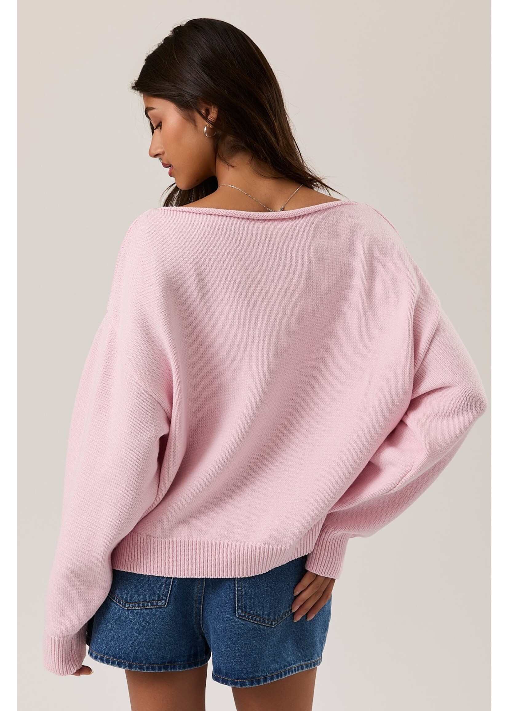 Le Lis Boat Neck Sweater Top - SWT3465