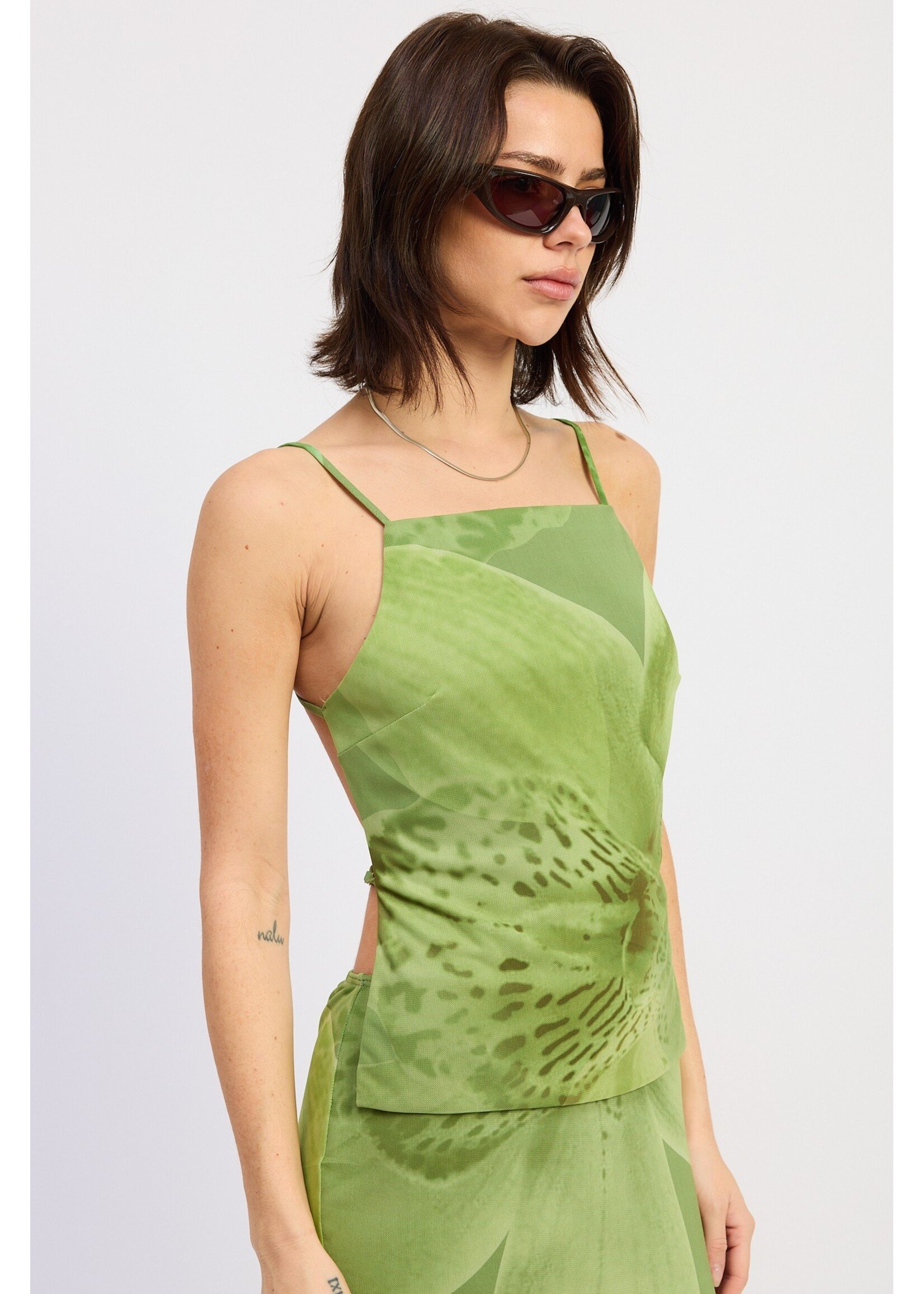 Emory Park Open Back Sleeveless Mesh Top - M8938T-2