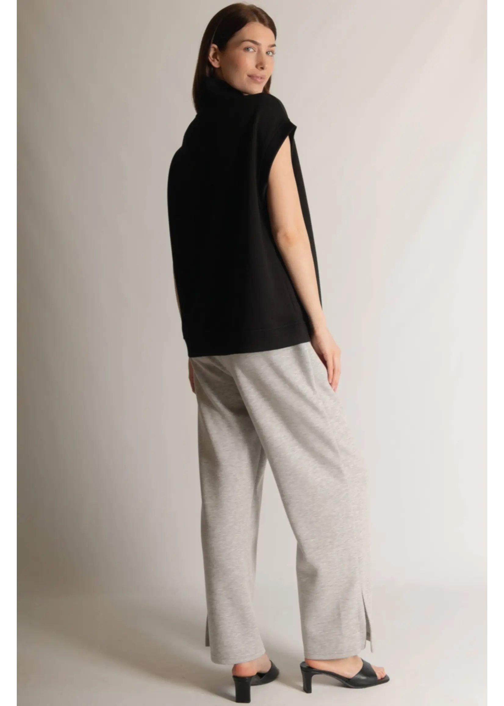 P. Cill Butter Modal Mock Neck Capped Sleeve Top - PT10901