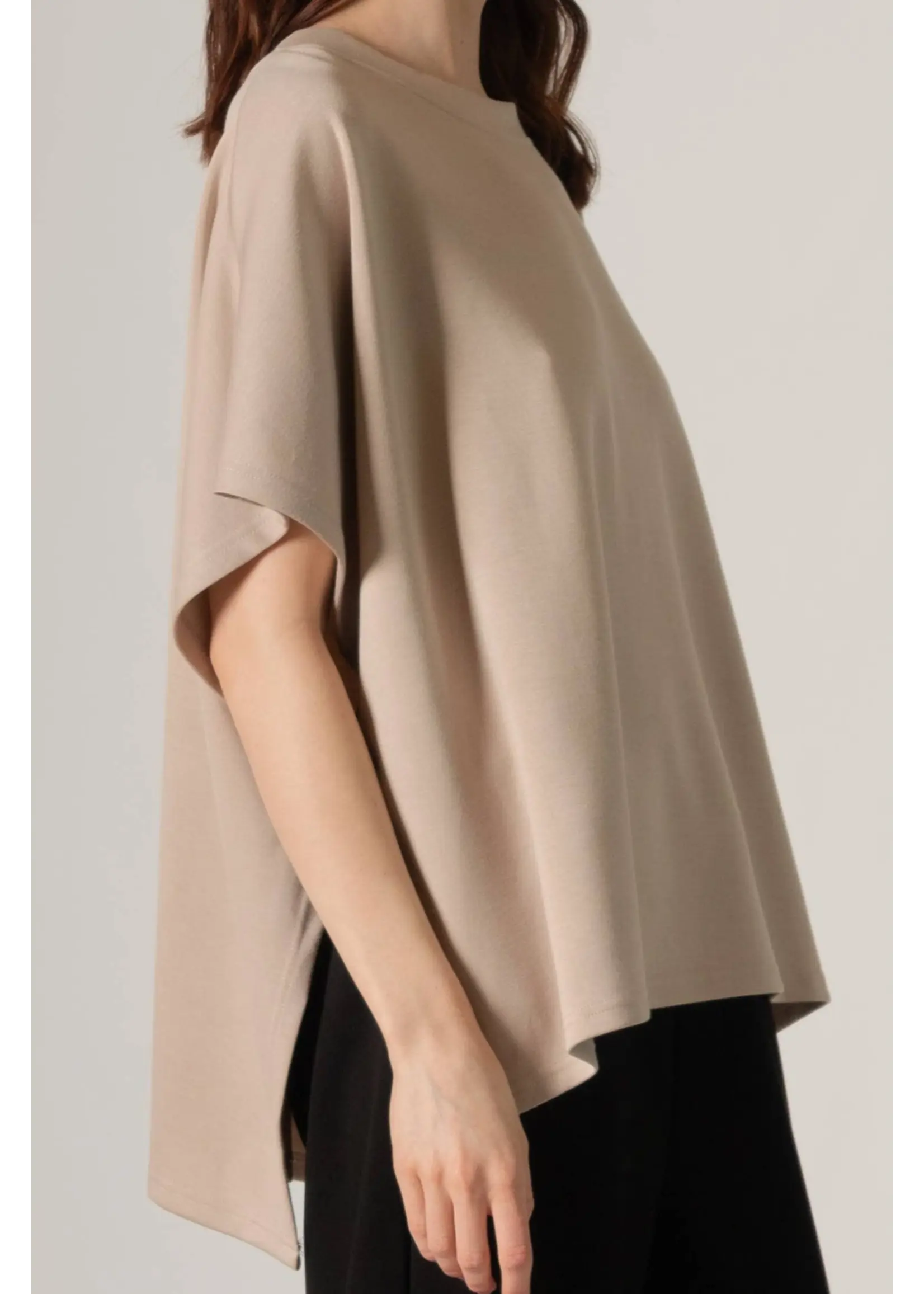 P. Cill Butter Modal Side Slit Cape Top - PT10724