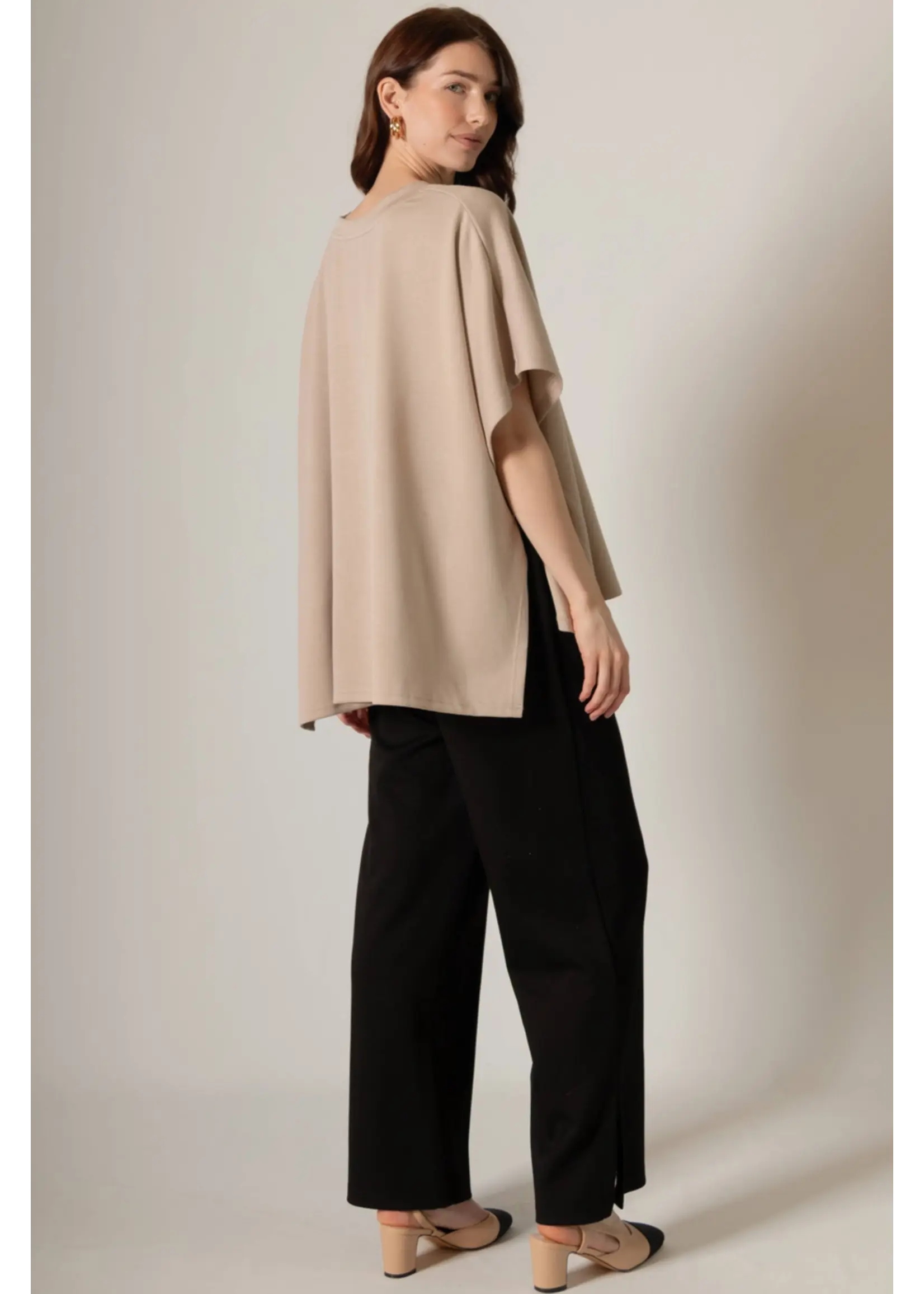 P. Cill Butter Modal Side Slit Cape Top - PT10724