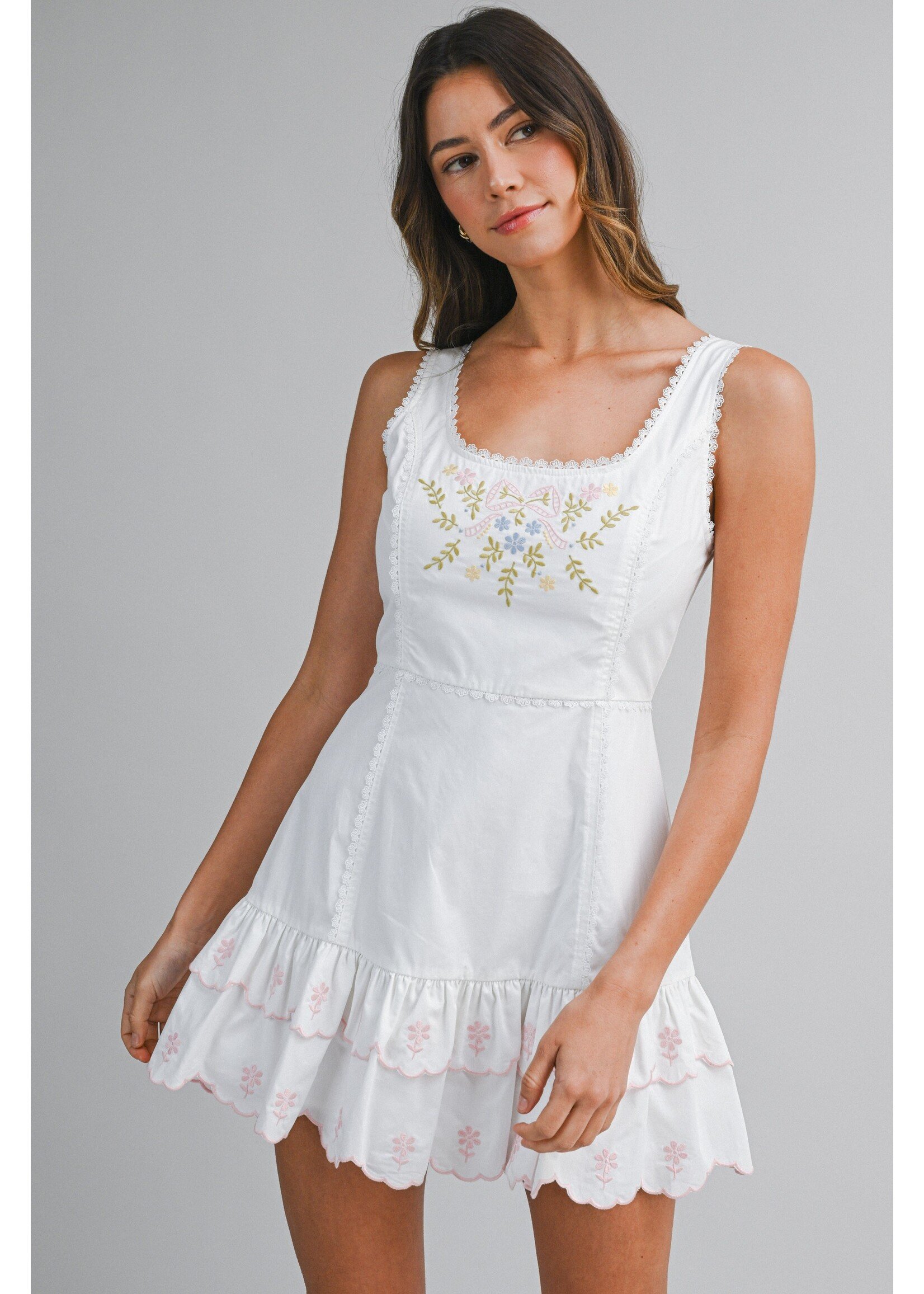 Mable Embroidered Sleeveless Mini Dress - MD6416