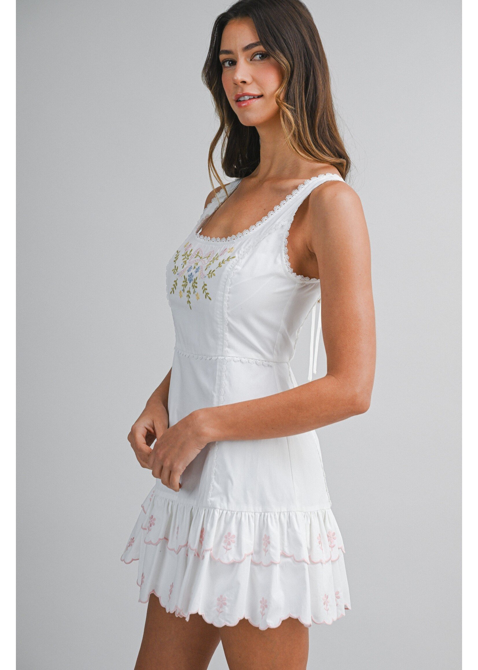 Mable Embroidered Sleeveless Mini Dress - MD6416