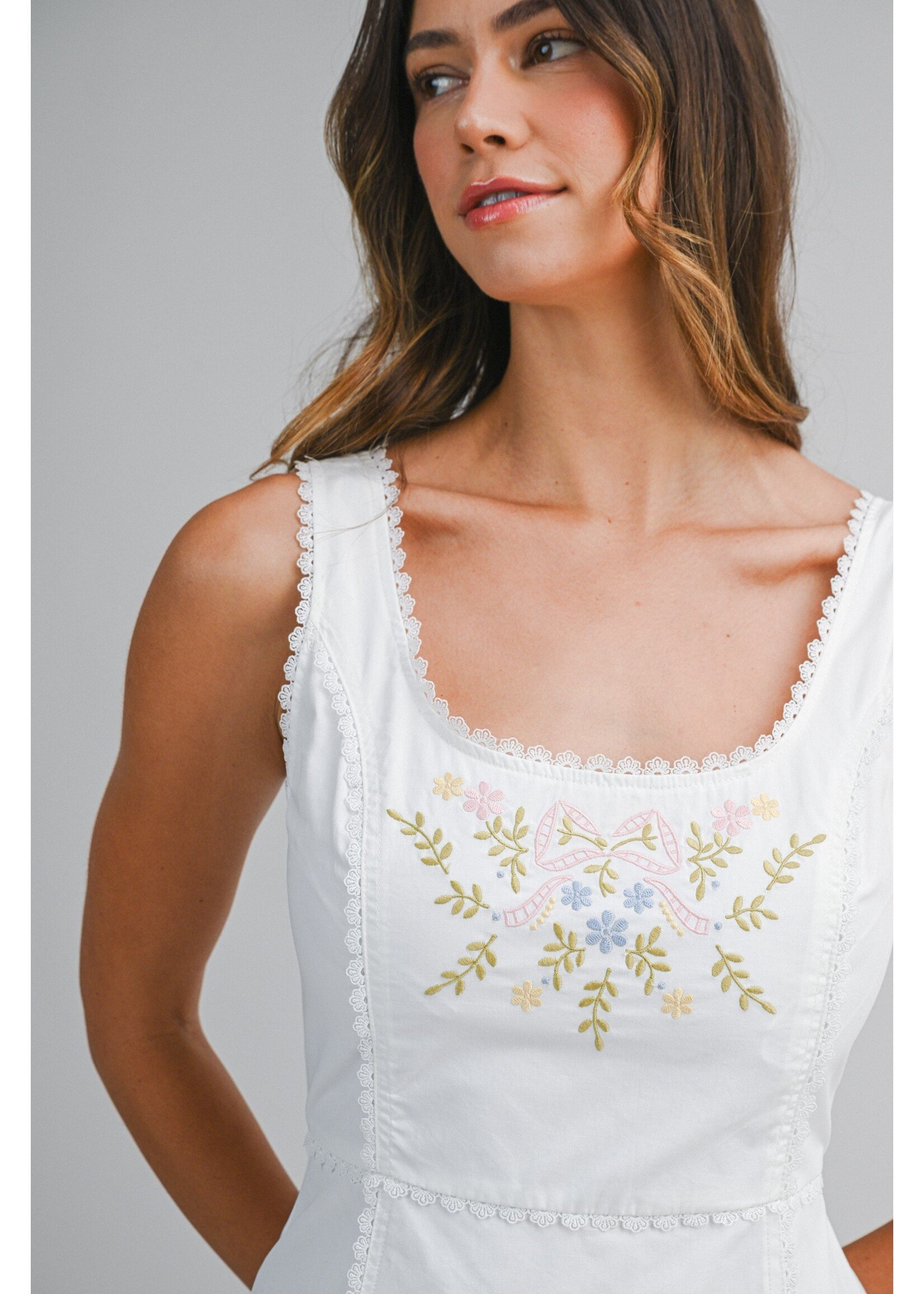 Mable Embroidered Sleeveless Mini Dress - MD6416