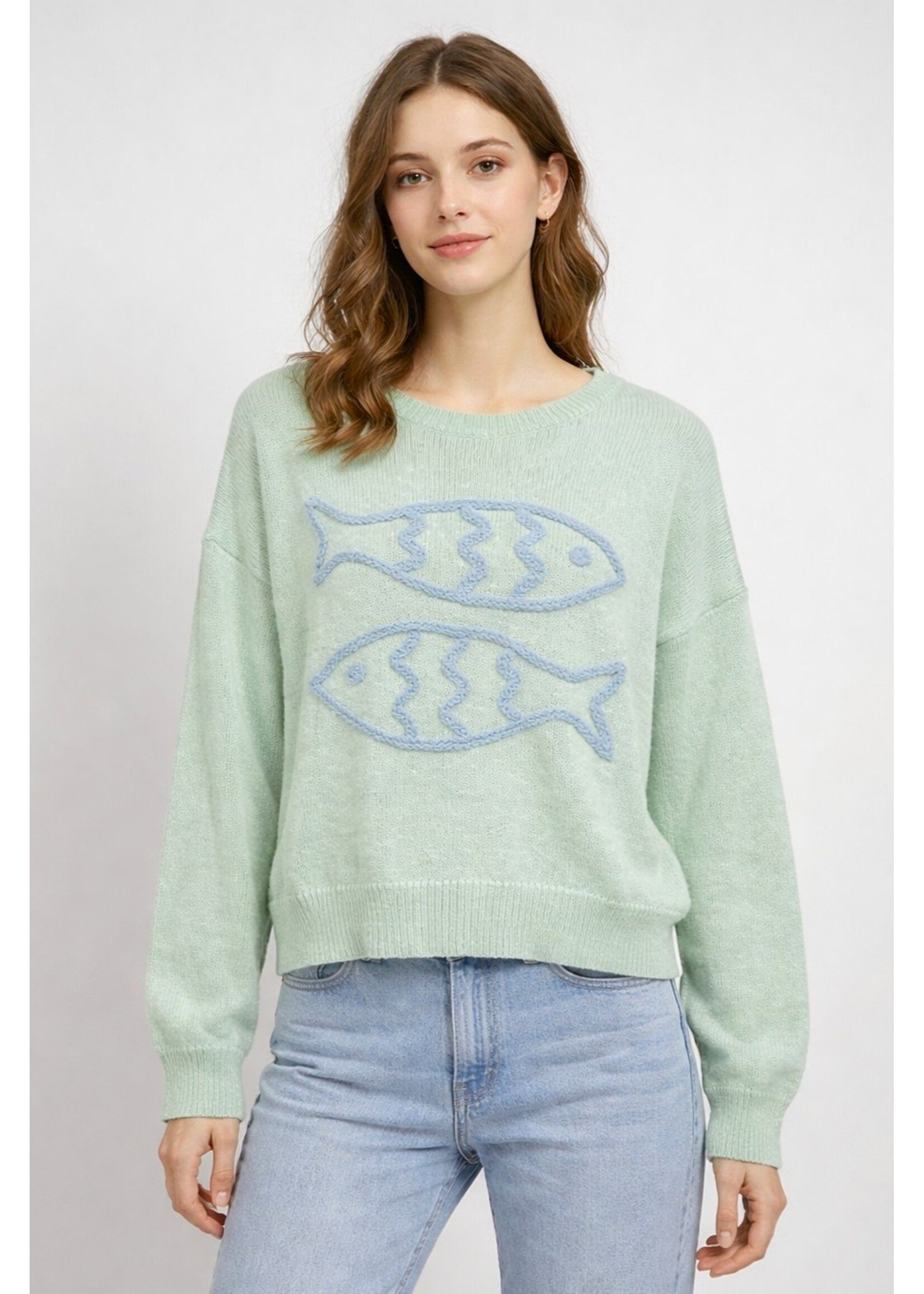 Dreamers Double Fish Knit Pullover - CC2827-R