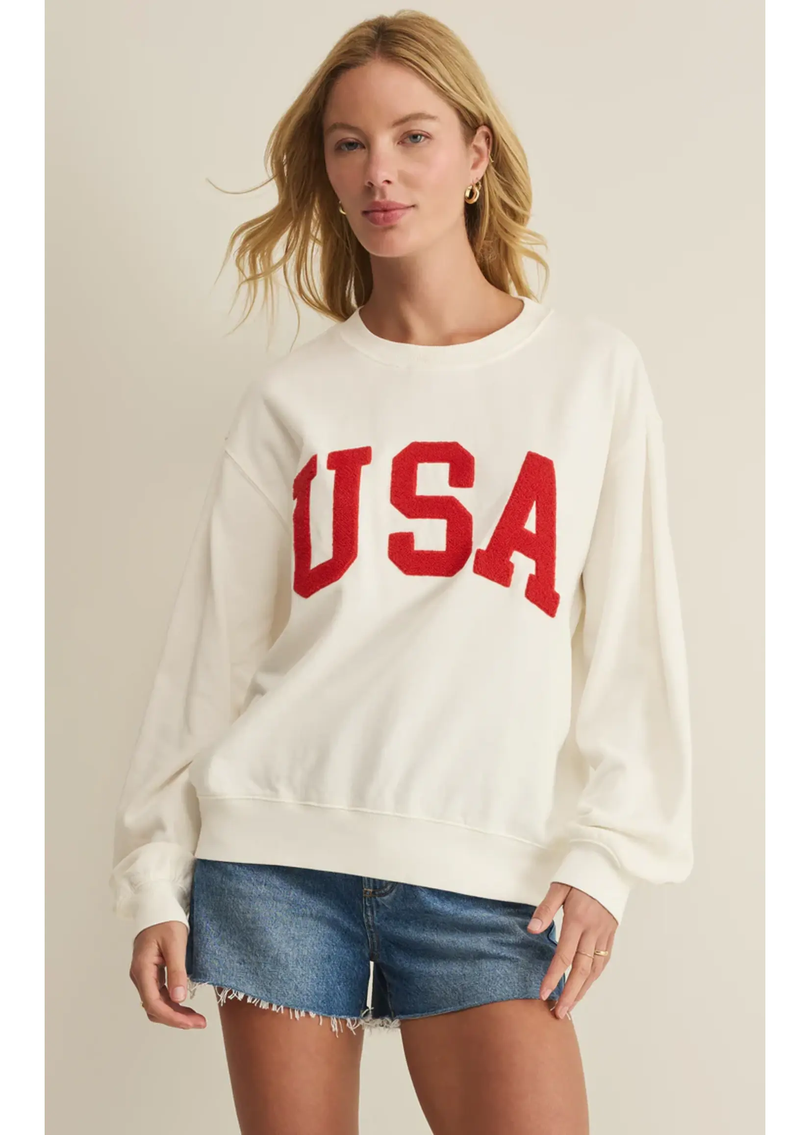 Z Supply USA Boyfriend Sweatshirt - GT262899S