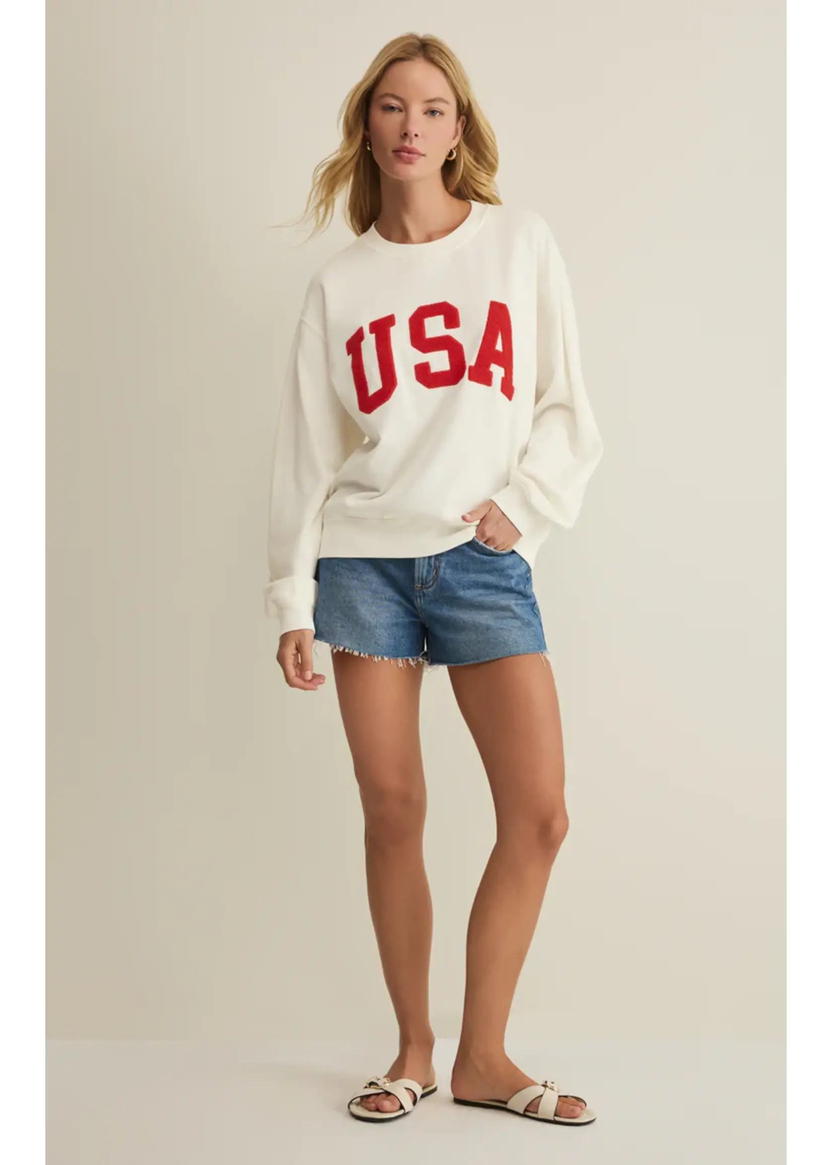 Z Supply USA Boyfriend Sweatshirt - GT262899S
