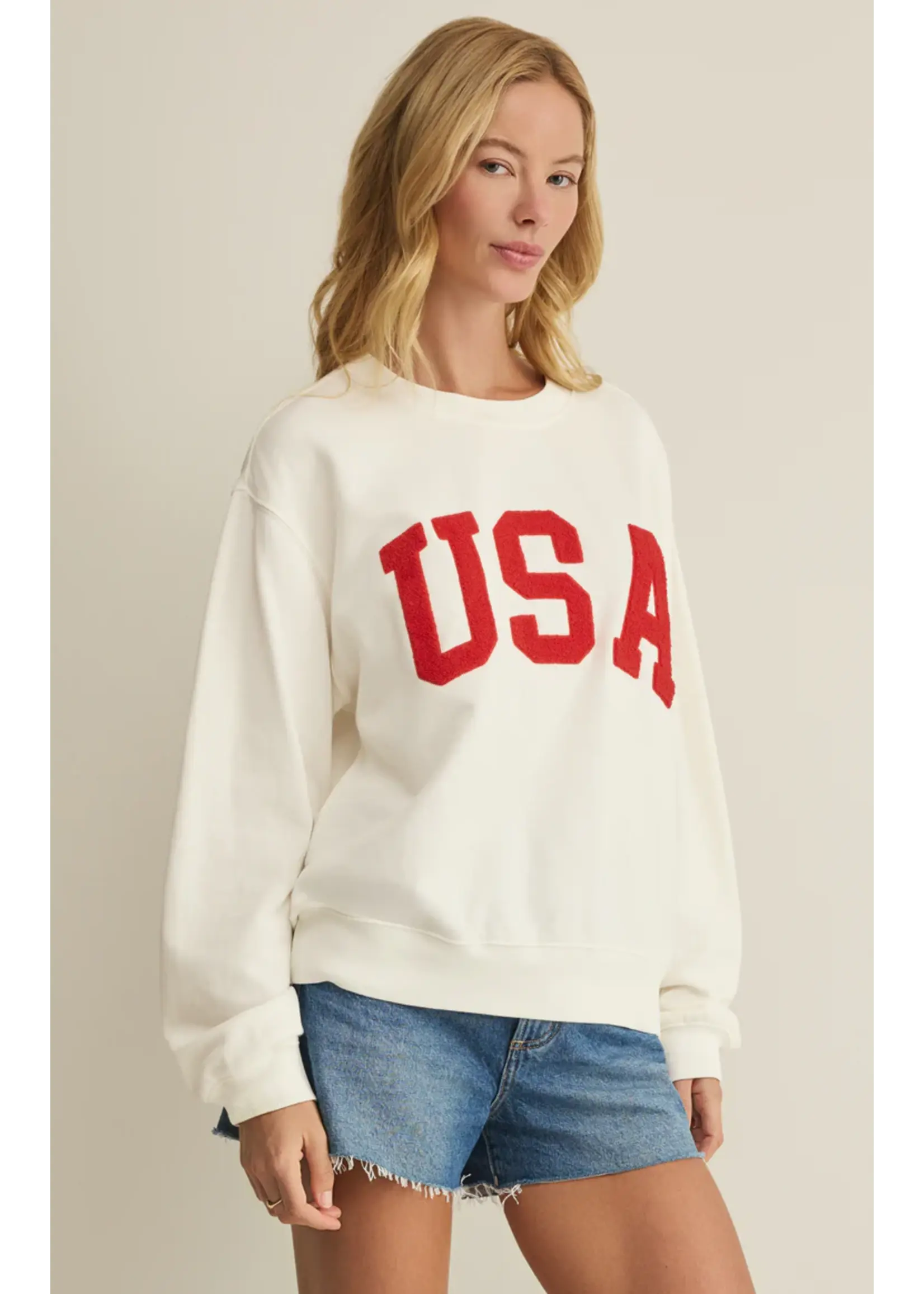 Z Supply USA Boyfriend Sweatshirt - GT262899S
