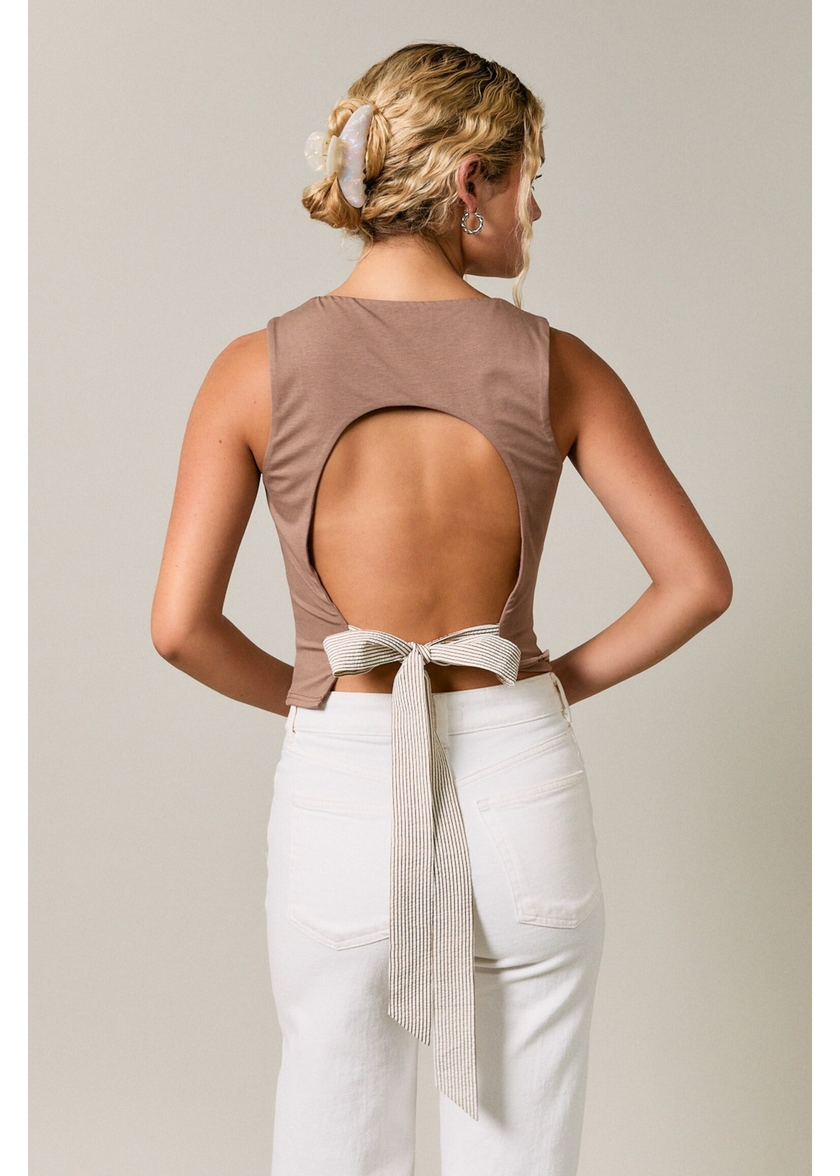 Le Lis Self Double Square Neck Top - PT7314
