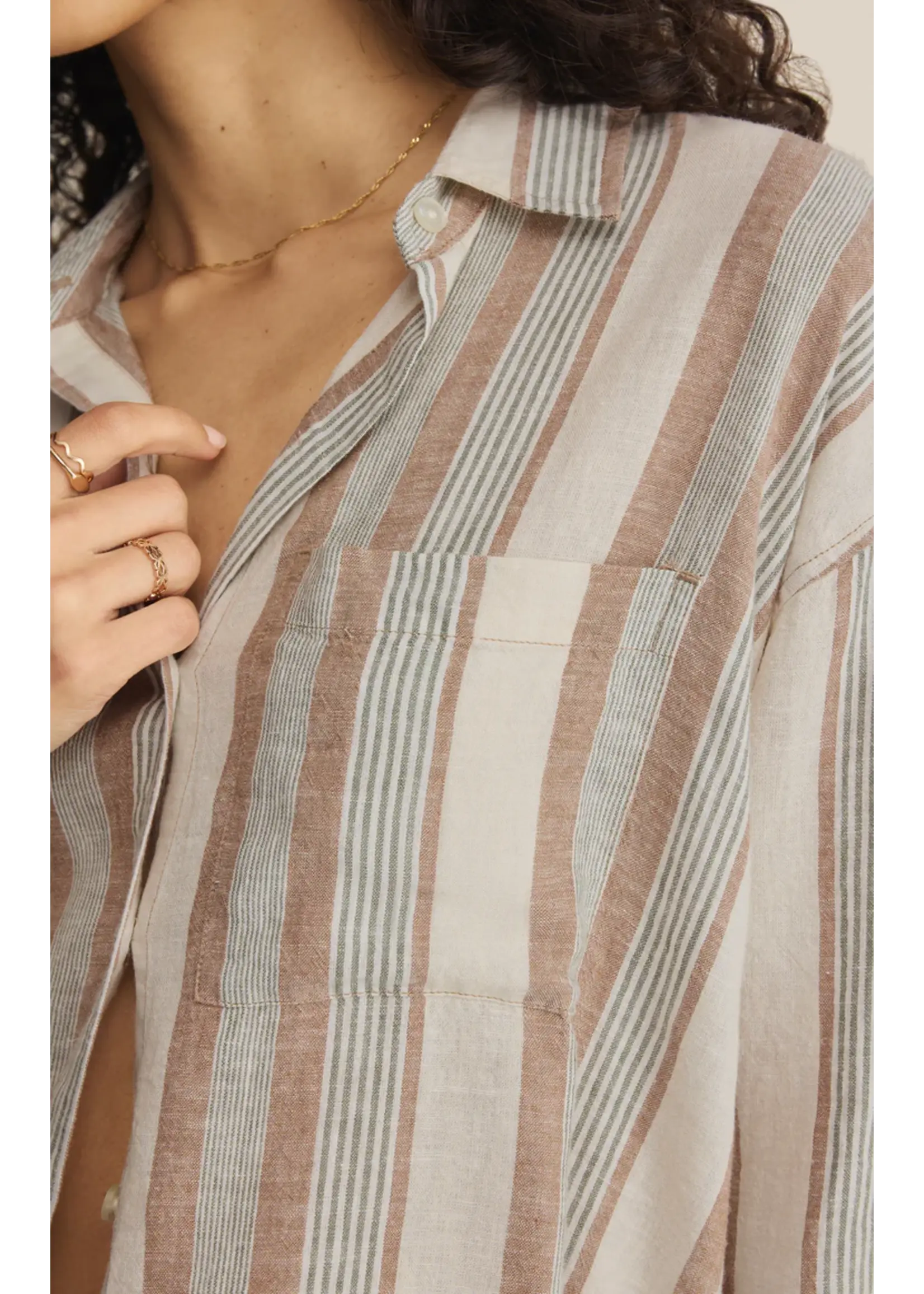 Z Supply The Perfect Striped Button Up - ZT262689