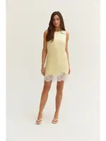 Crescent Amber Satin Mini Dress With Lace Trim - CD9780