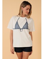 Sunday Edition Round Neck Half Sleeve Bikini Printed Oversized Top - MT21237