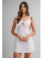 Mable Knitted Plaid Mini Dress - MD6628