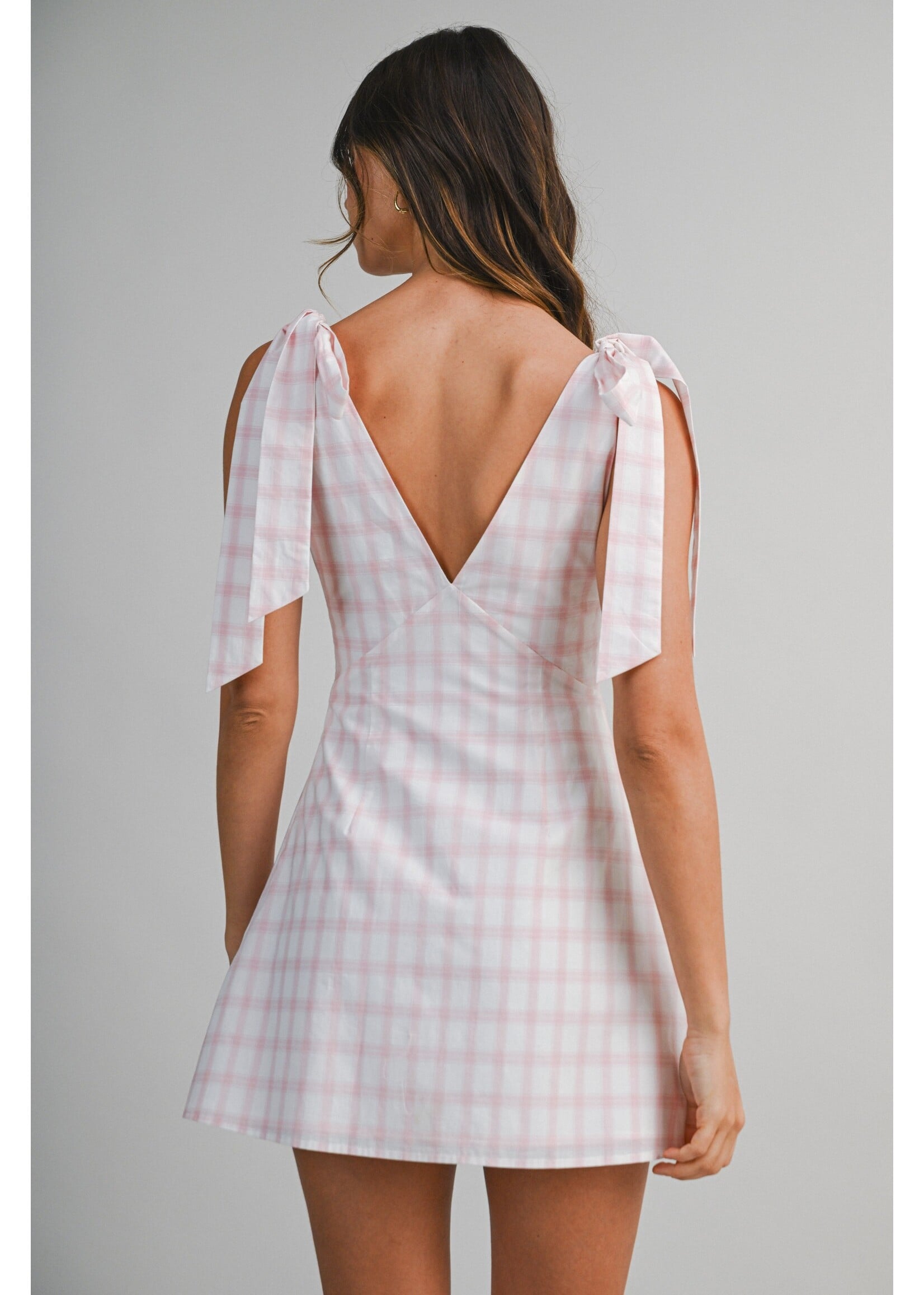 Mable Knitted Plaid Mini Dress - MD6628