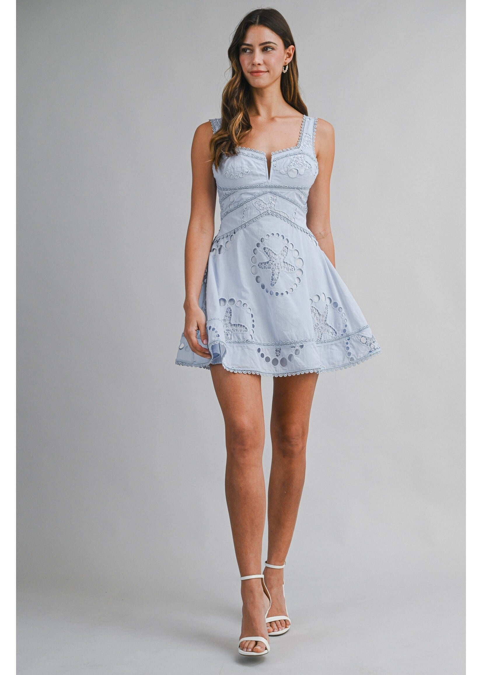 Mable Starfish Eyelet Lace Mini Dress - MD6323