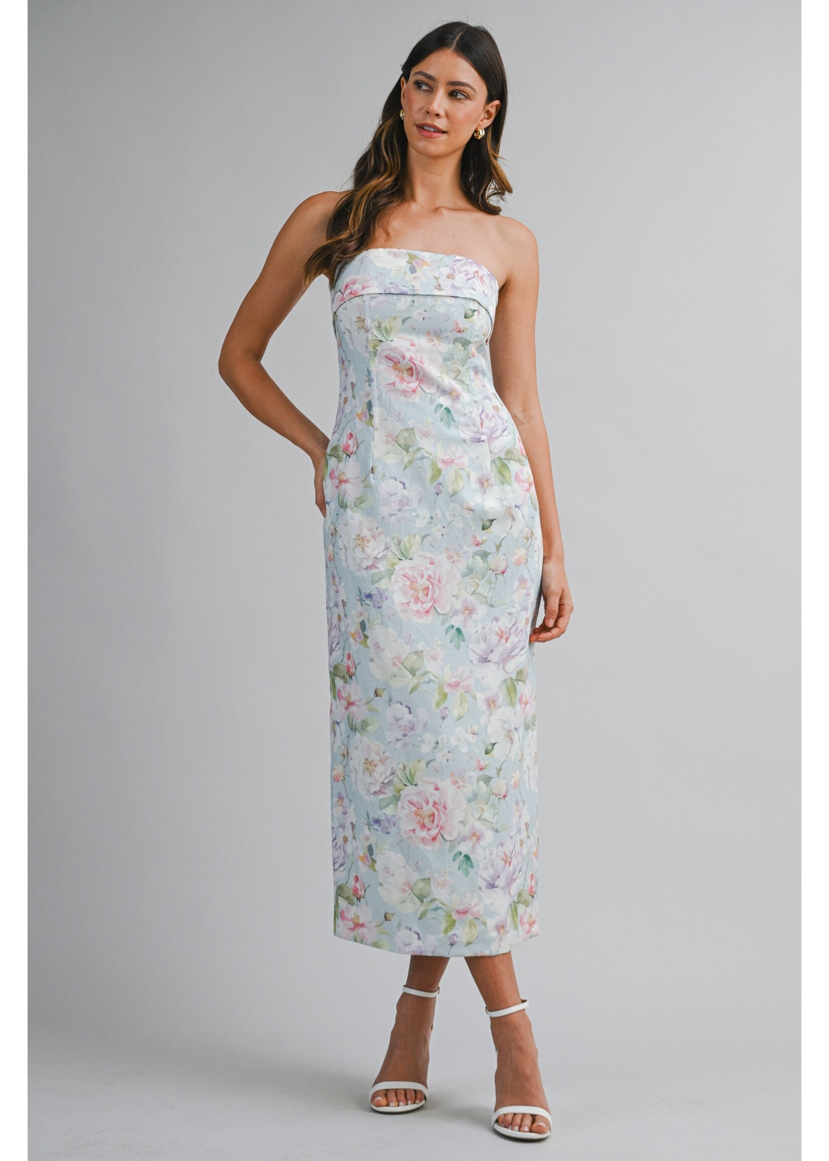 Mable Floral Bodycon Tube Dress - MD3624