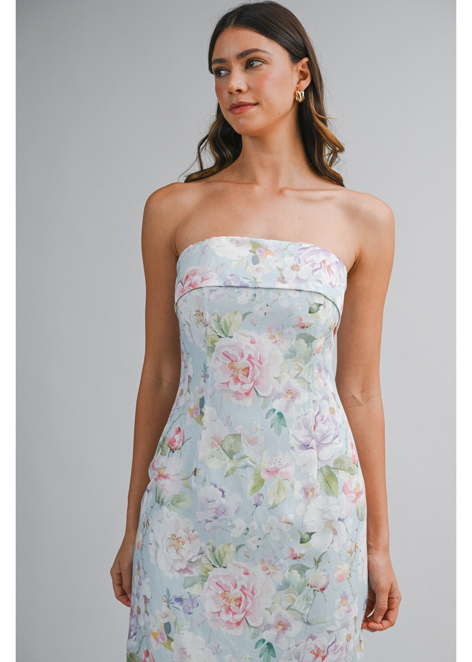 Mable Floral Bodycon Tube Dress - MD3624