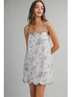 Mable Scalloped Floral Printed Mini - MD6719