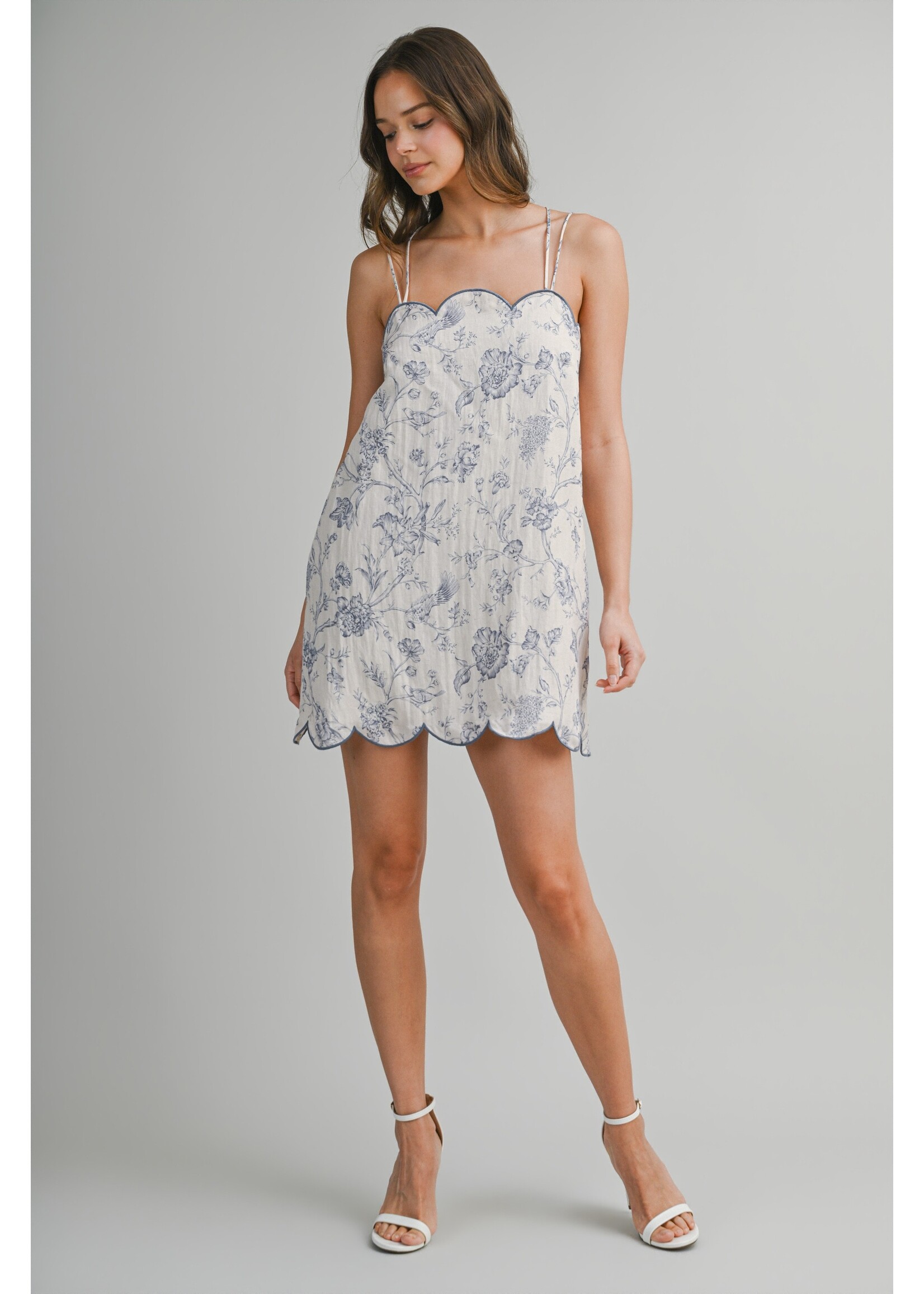 Mable Scalloped Floral Printed Mini - MD6719