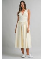 Mable Poplin Scallop Neckline Sleeveless Midi Dress - MD6285