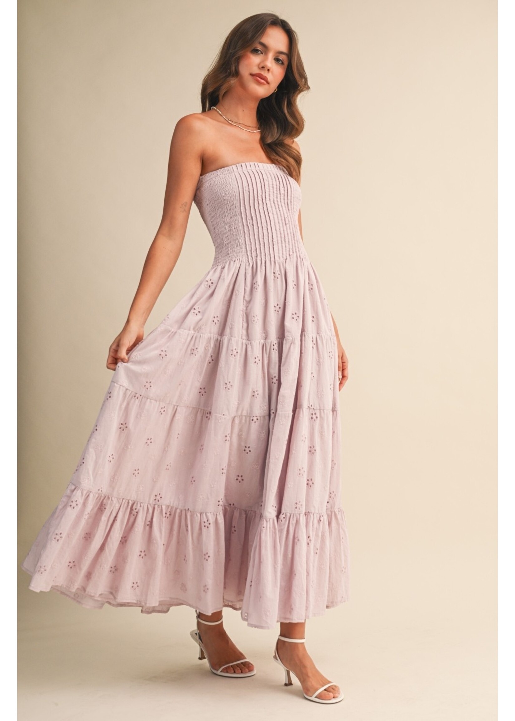Klesis Pleated Detail Layered Midi Dress - ID9542