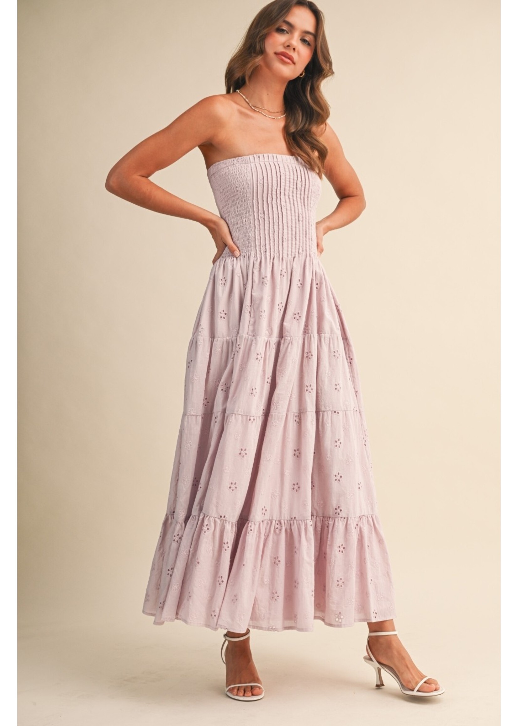 Klesis Pleated Detail Layered Midi Dress - ID9542