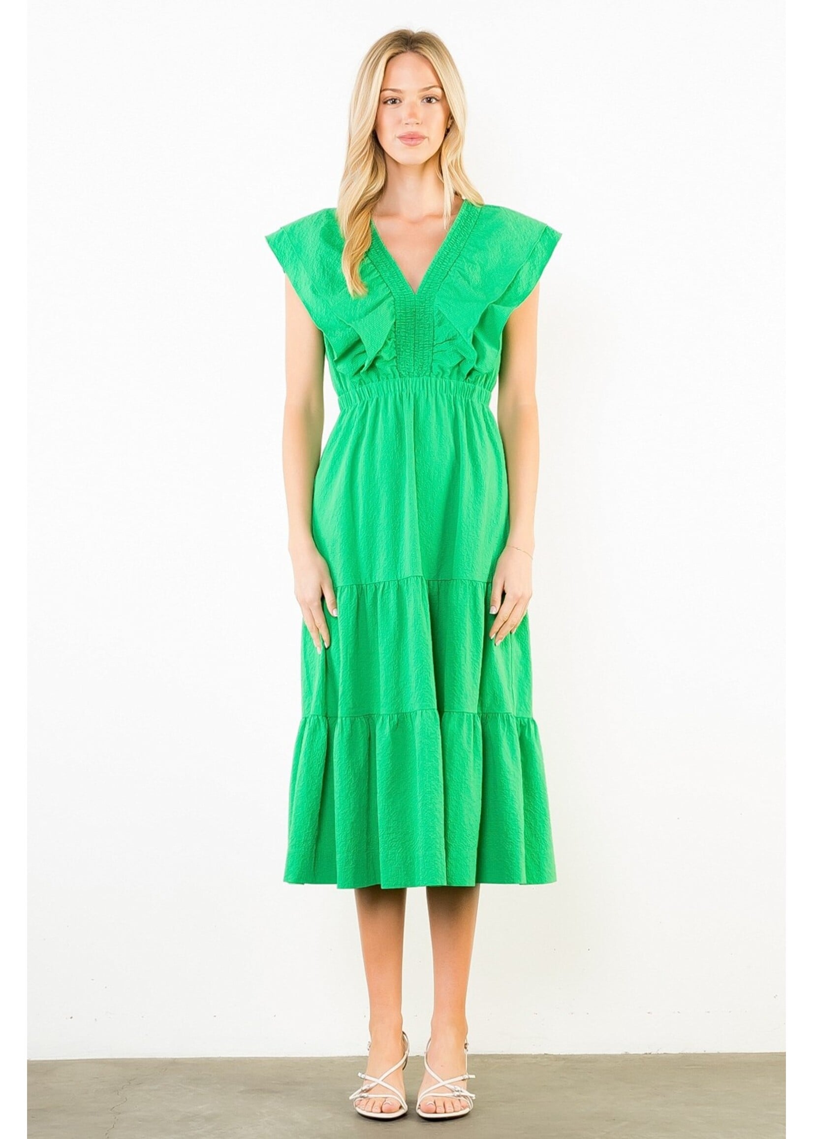 THML Ruffle Sleeves Tiered Dress - THS2003